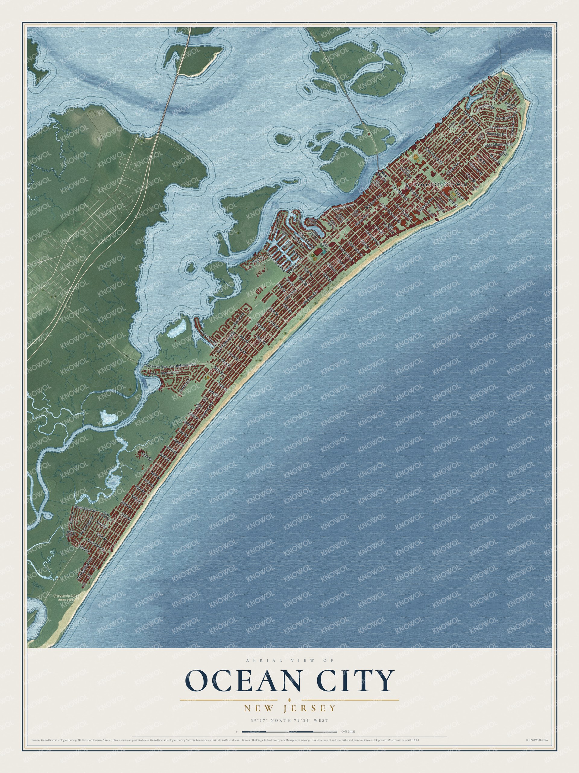Watermarked full-map preview of Ocean City, New Jersey