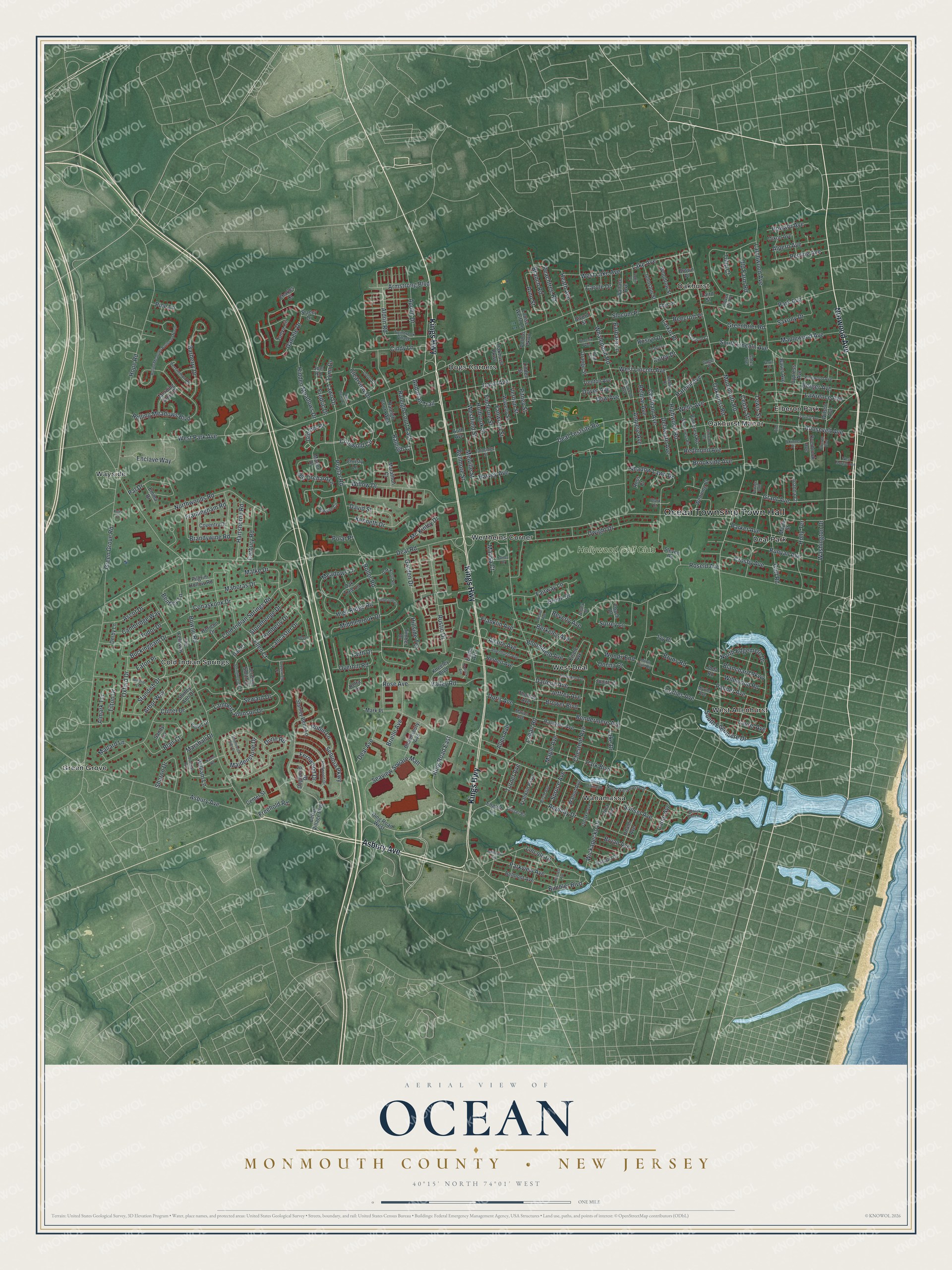 Watermarked full-map preview of Ocean, New Jersey