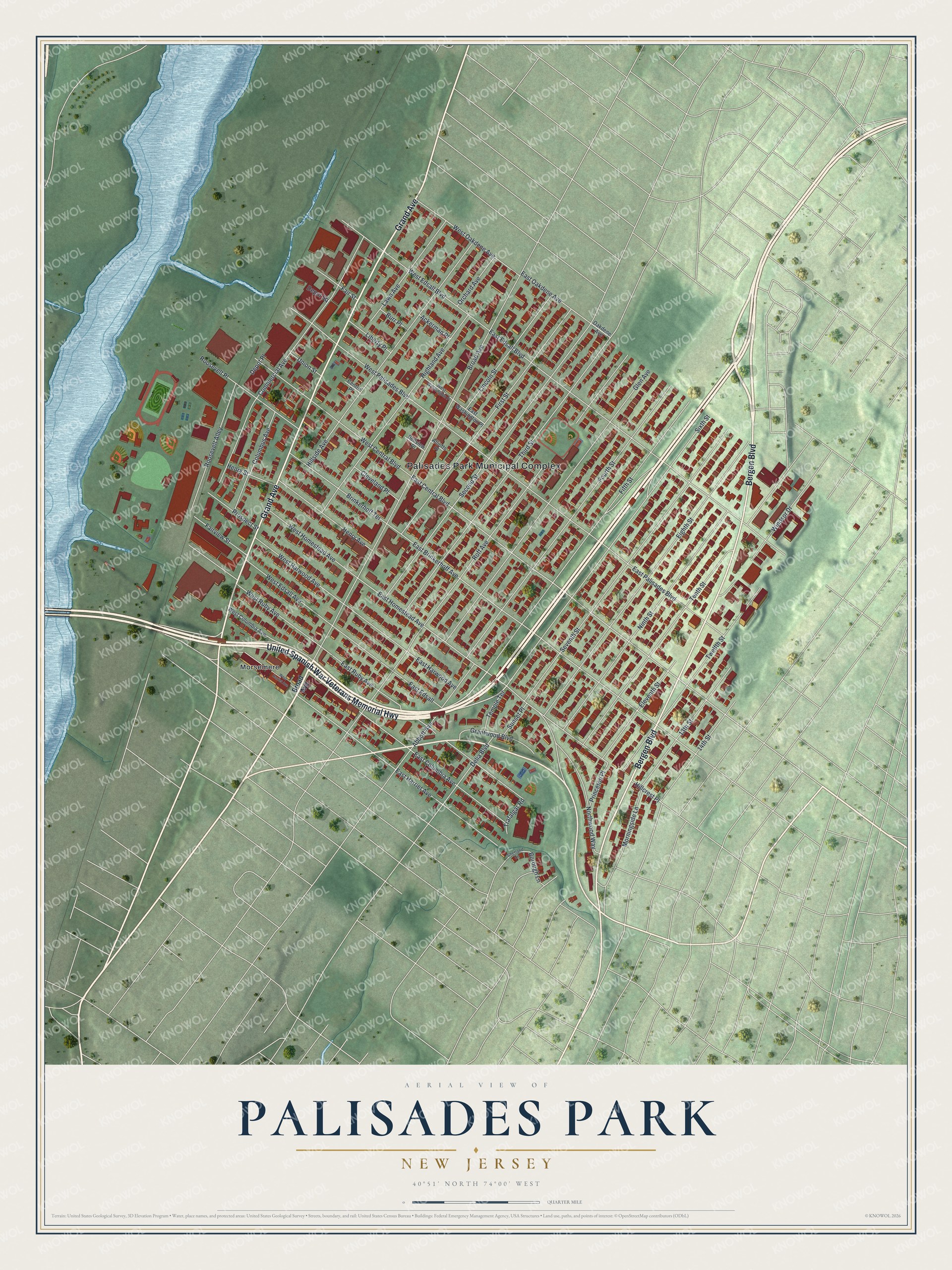 Watermarked full-map preview of Palisades Park, New Jersey
