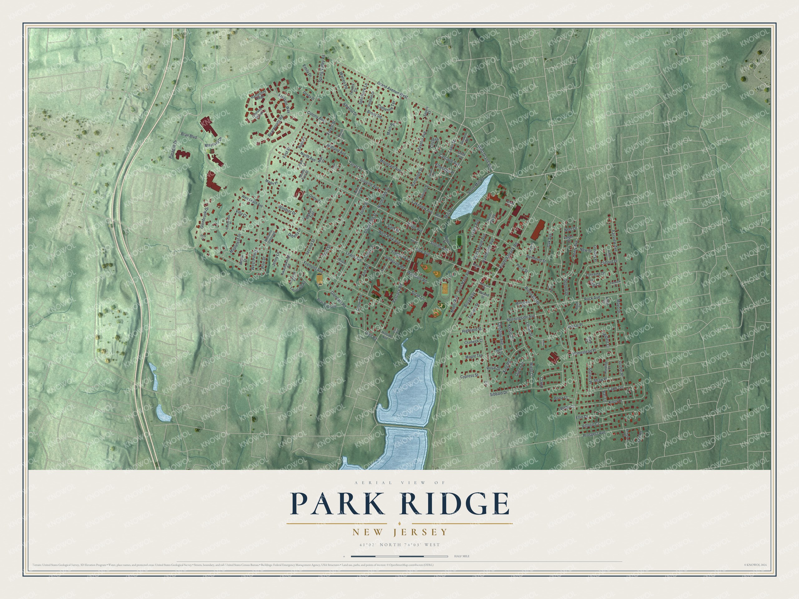 Watermarked full-map preview of Park Ridge, New Jersey