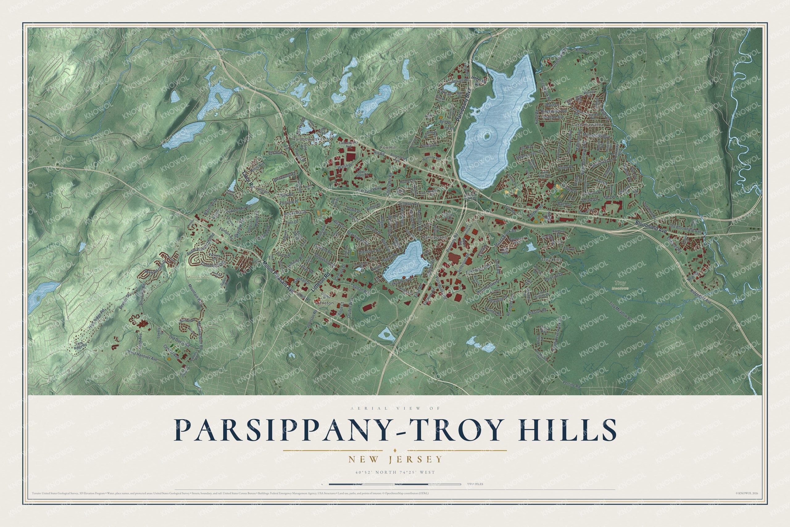 Watermarked full-map preview of Parsippany-Troy Hills, New Jersey