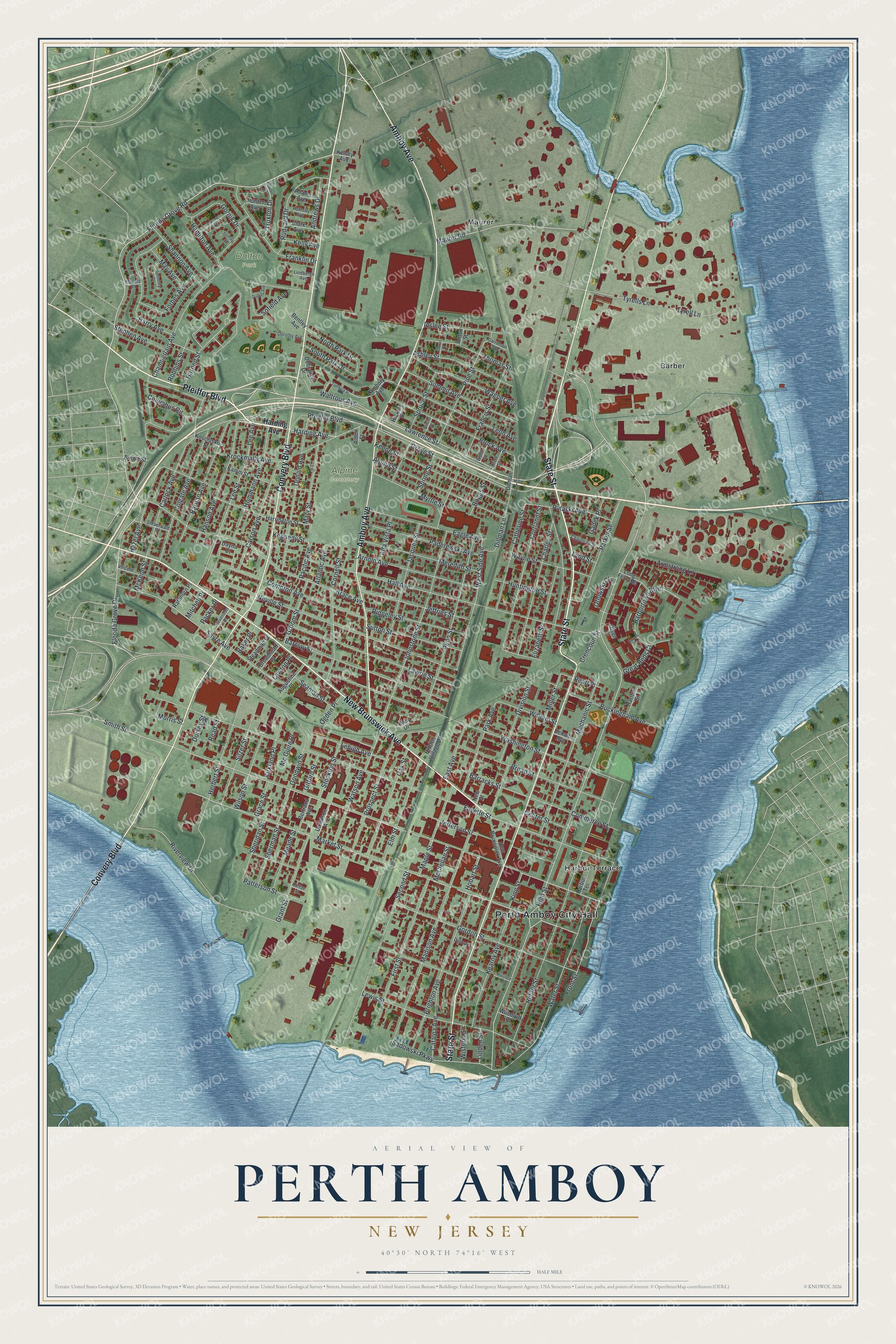 Watermarked full-map preview of Perth Amboy, New Jersey