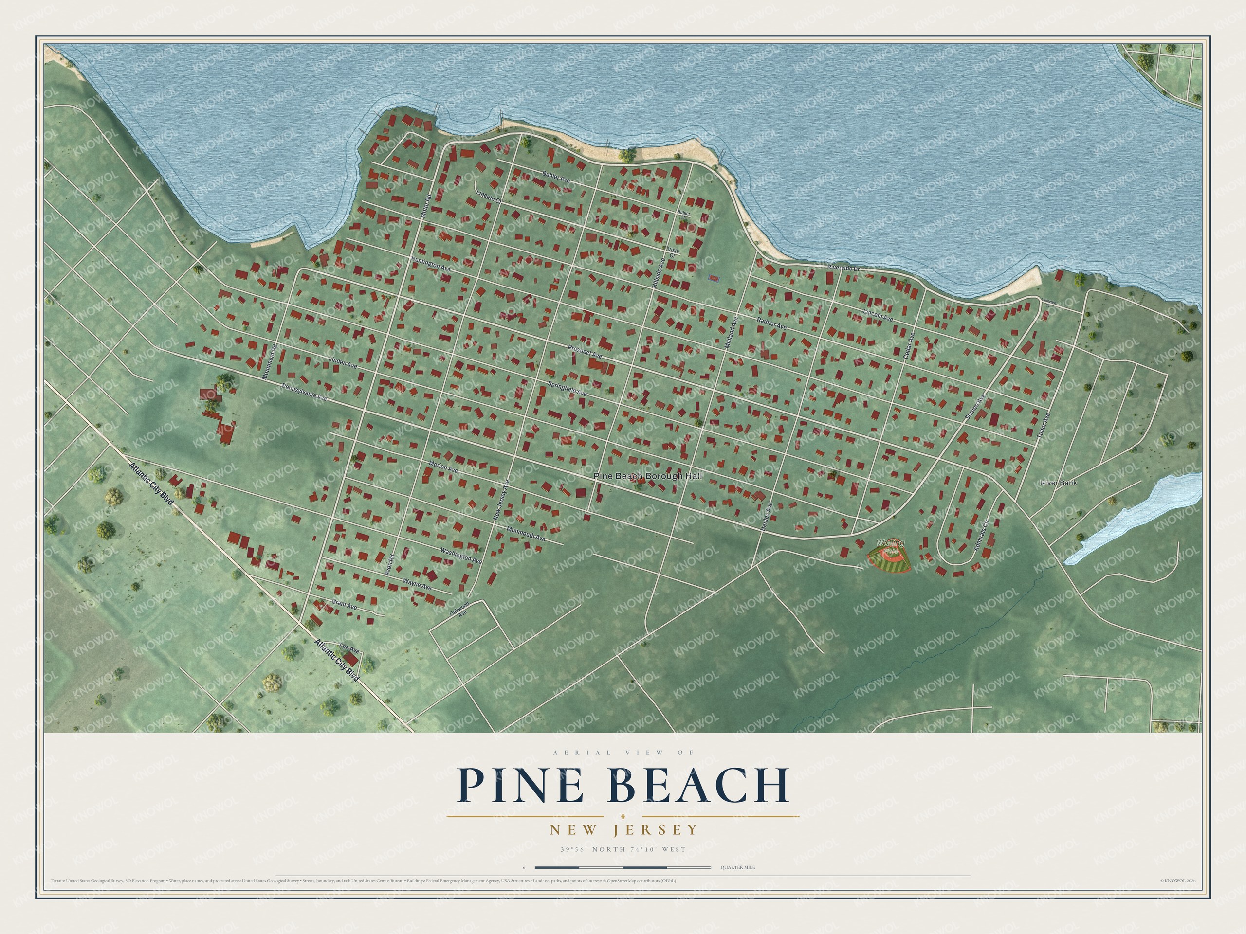 Watermarked full-map preview of Pine Beach, New Jersey