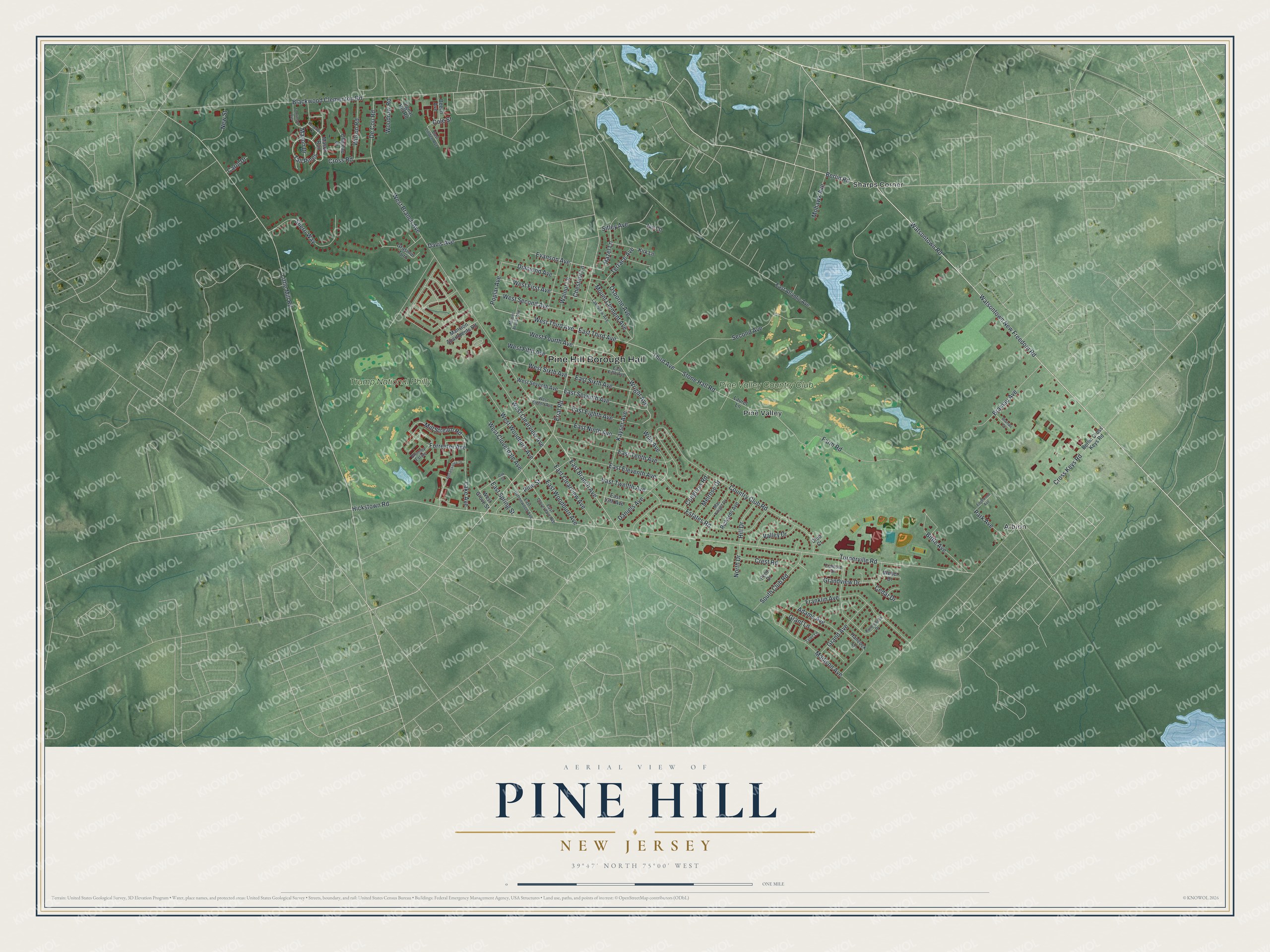 Watermarked full-map preview of Pine Hill, New Jersey