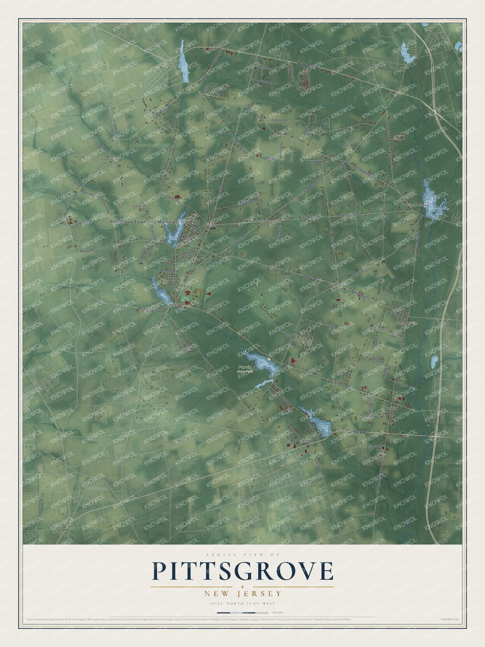 Watermarked full-map preview of Pittsgrove, New Jersey