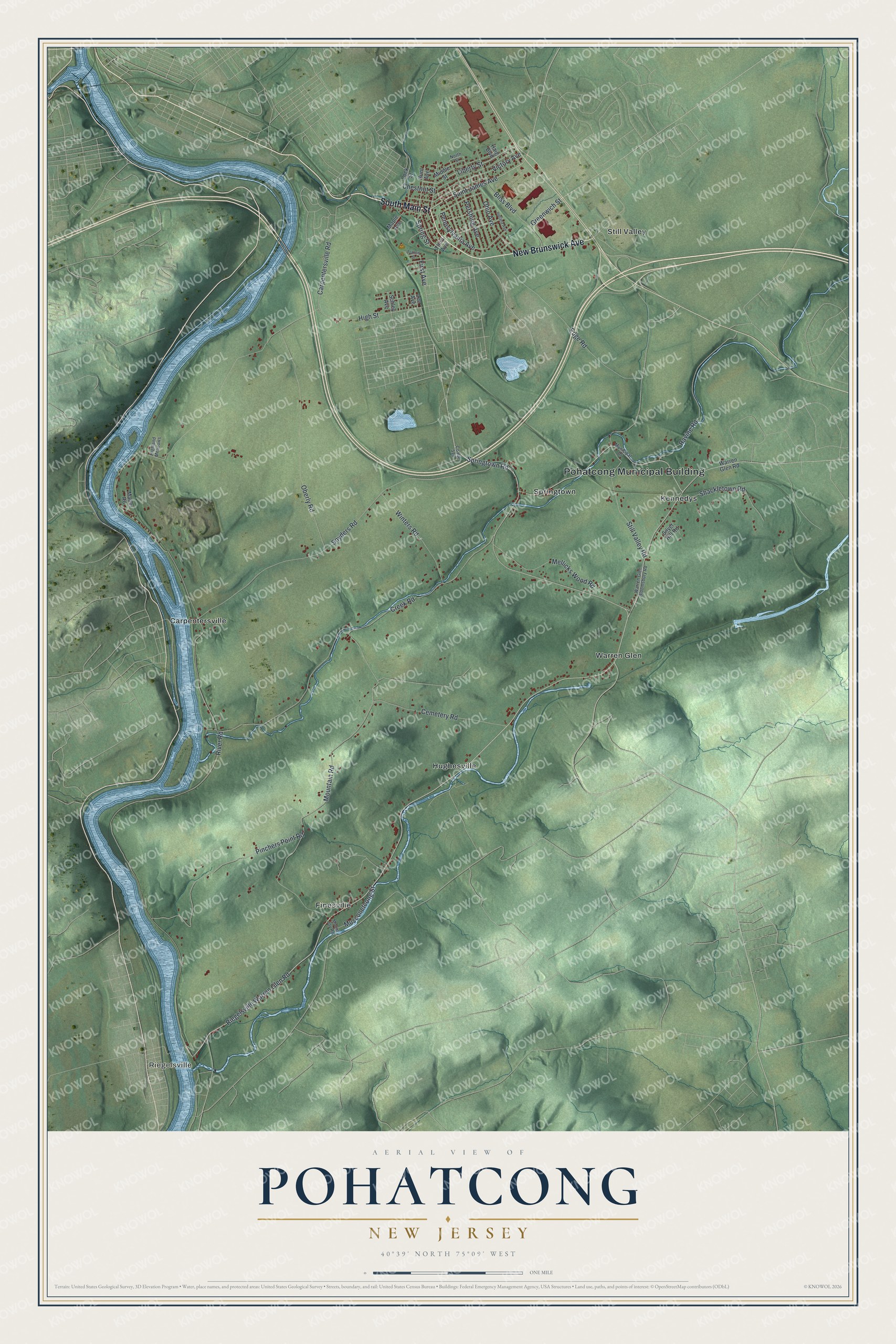 Watermarked full-map preview of Pohatcong, New Jersey
