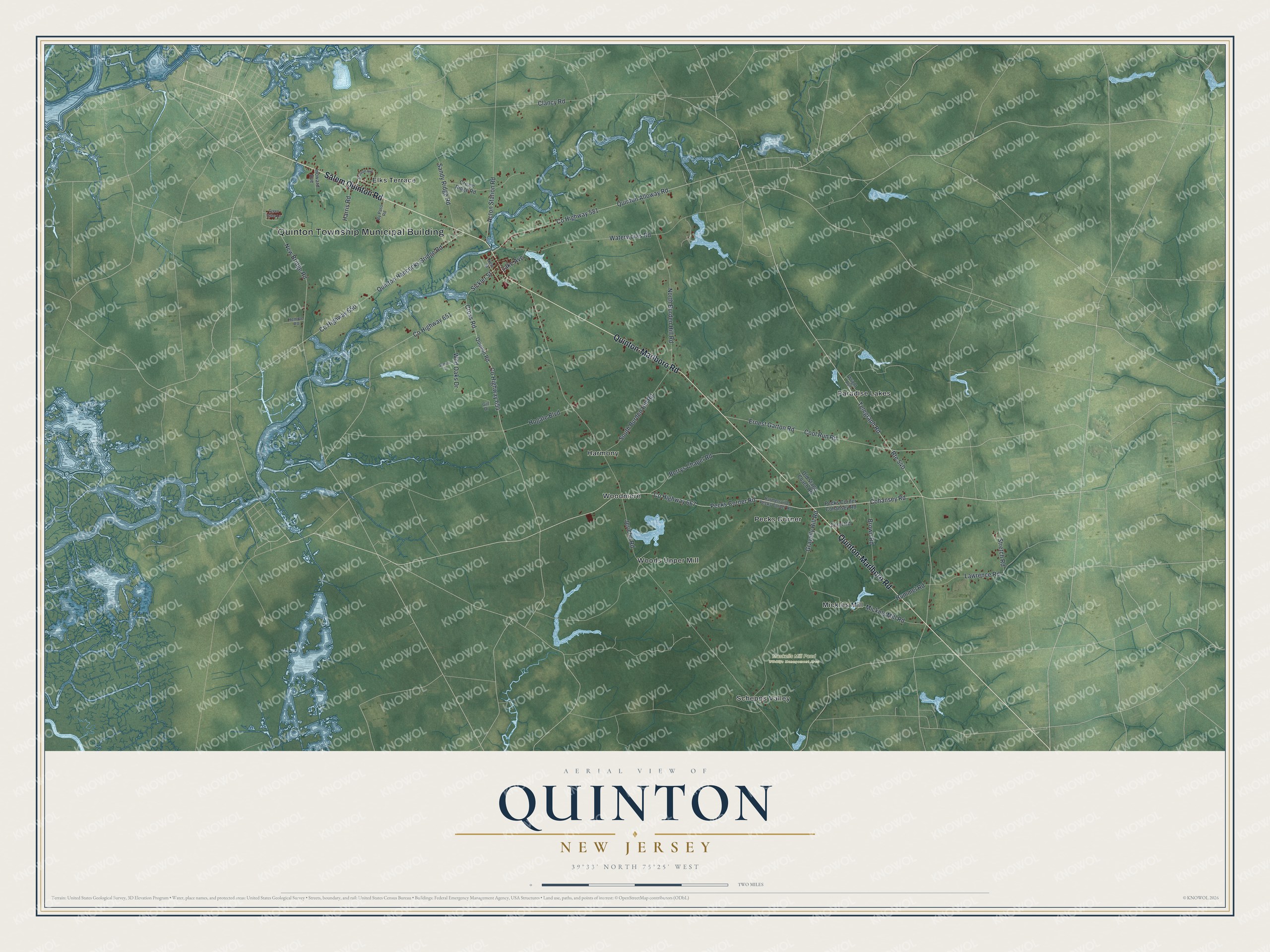 Watermarked full-map preview of Quinton, New Jersey