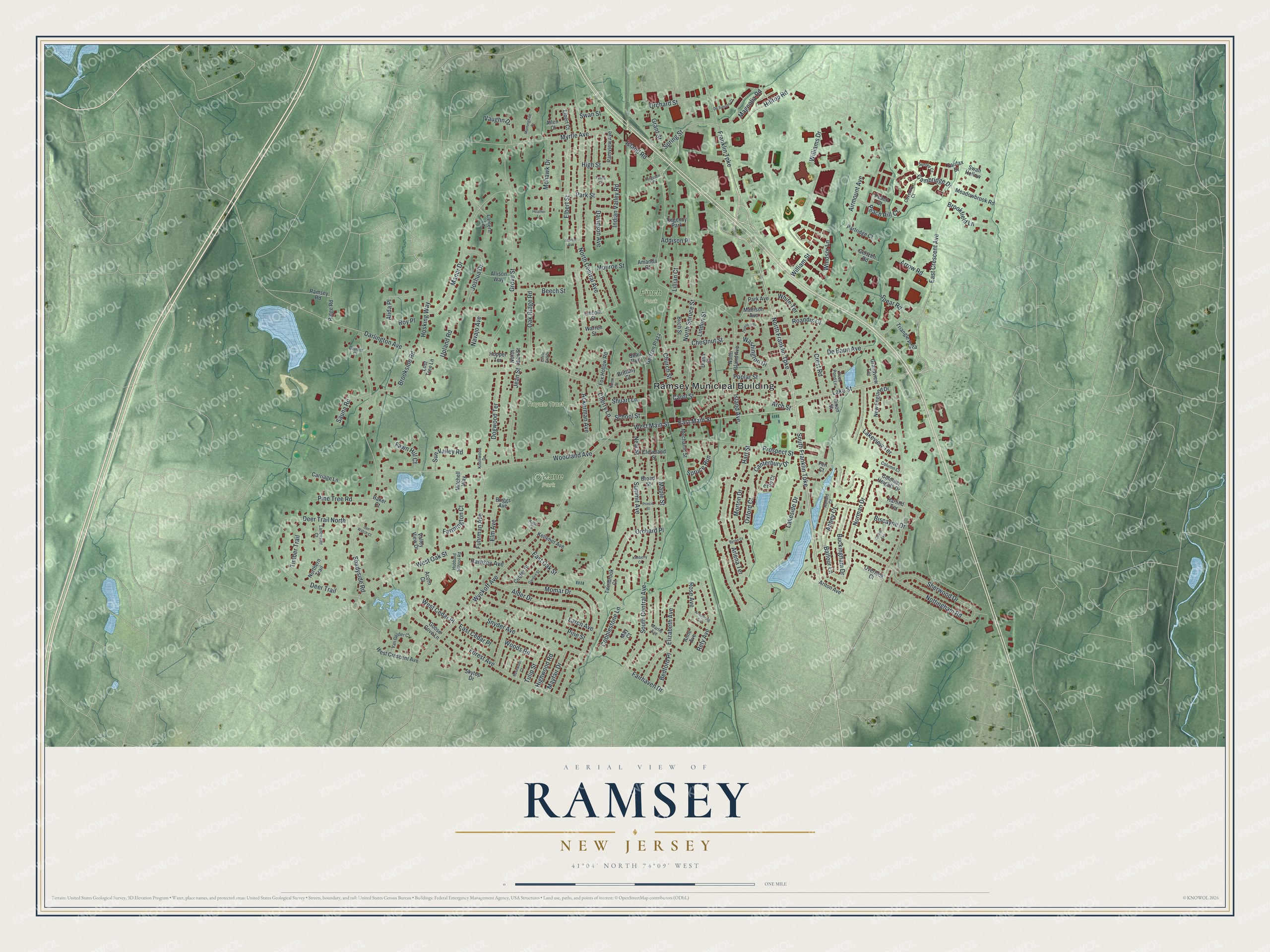 Watermarked full-map preview of Ramsey, New Jersey