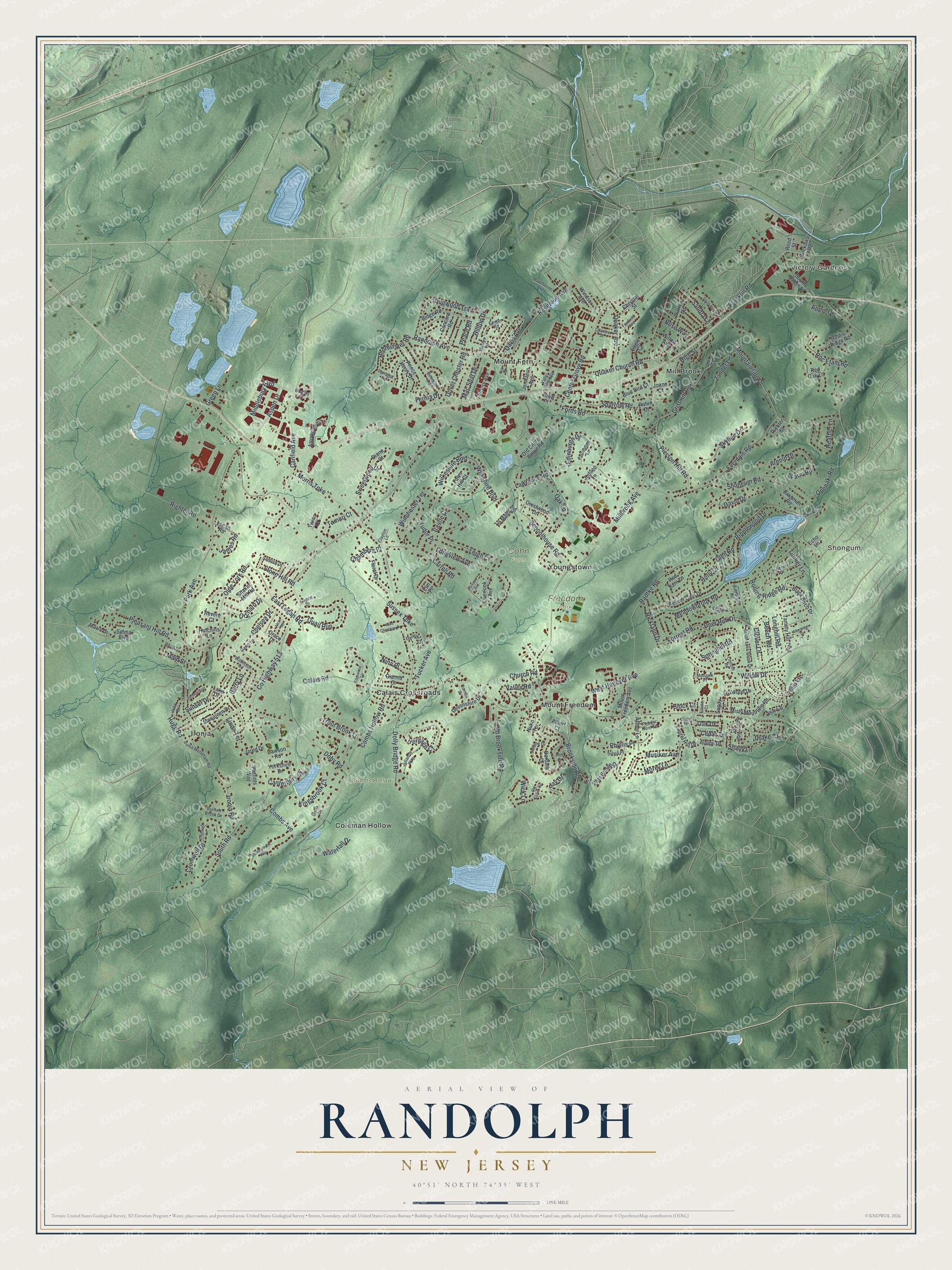 Watermarked full-map preview of Randolph, New Jersey