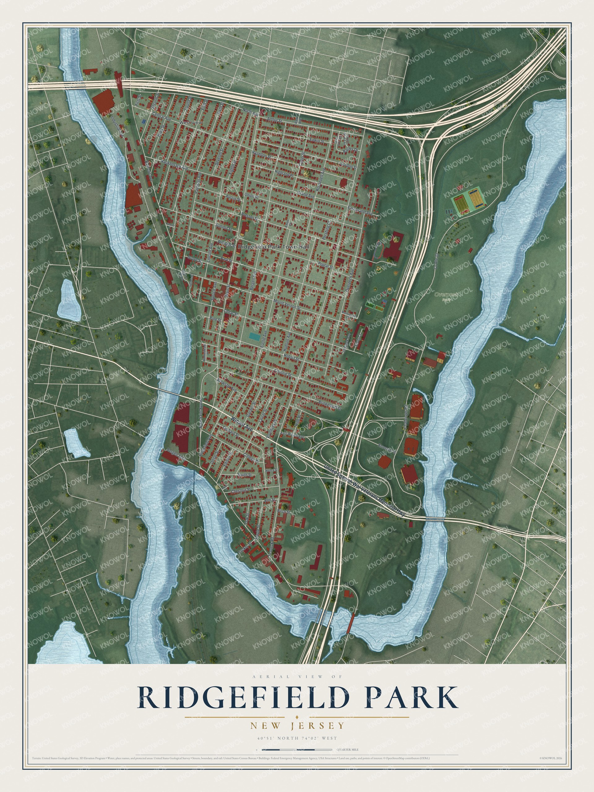 Watermarked full-map preview of Ridgefield Park, New Jersey