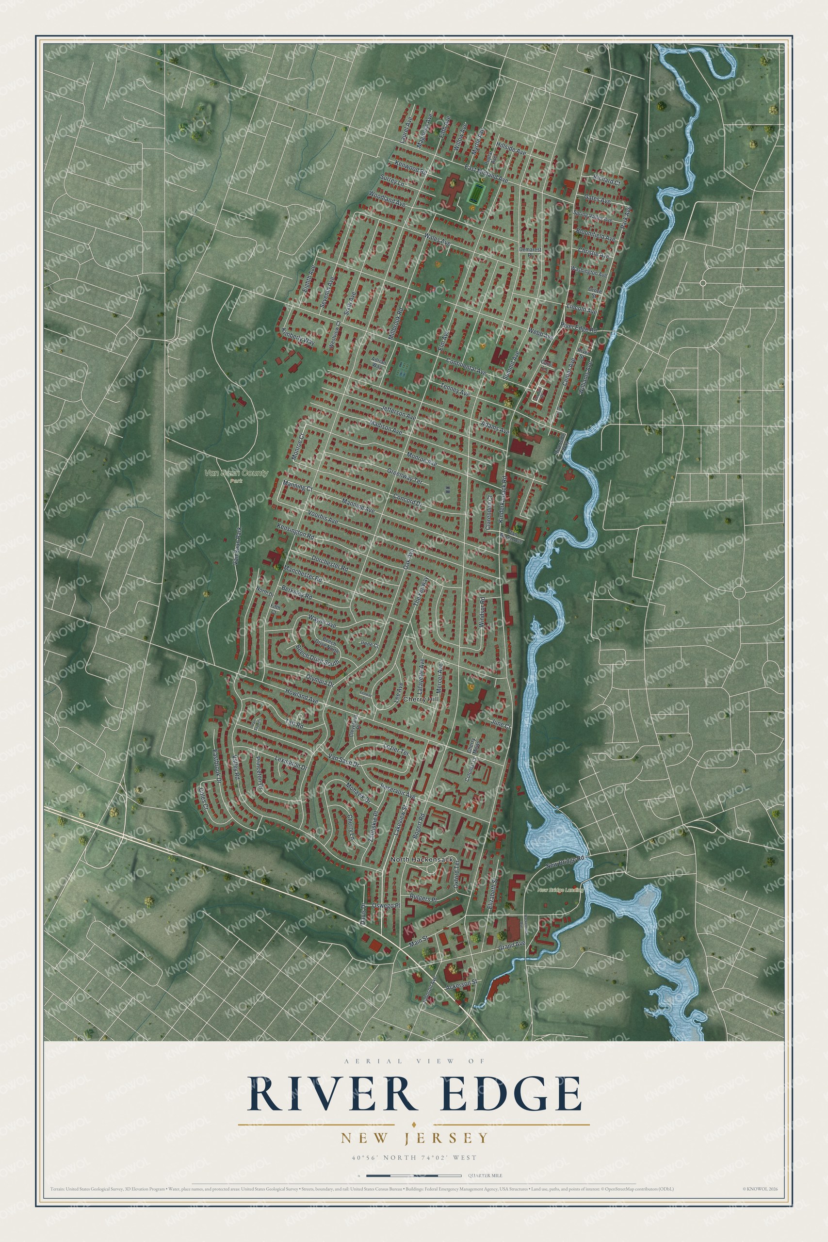 Watermarked full-map preview of River Edge, New Jersey