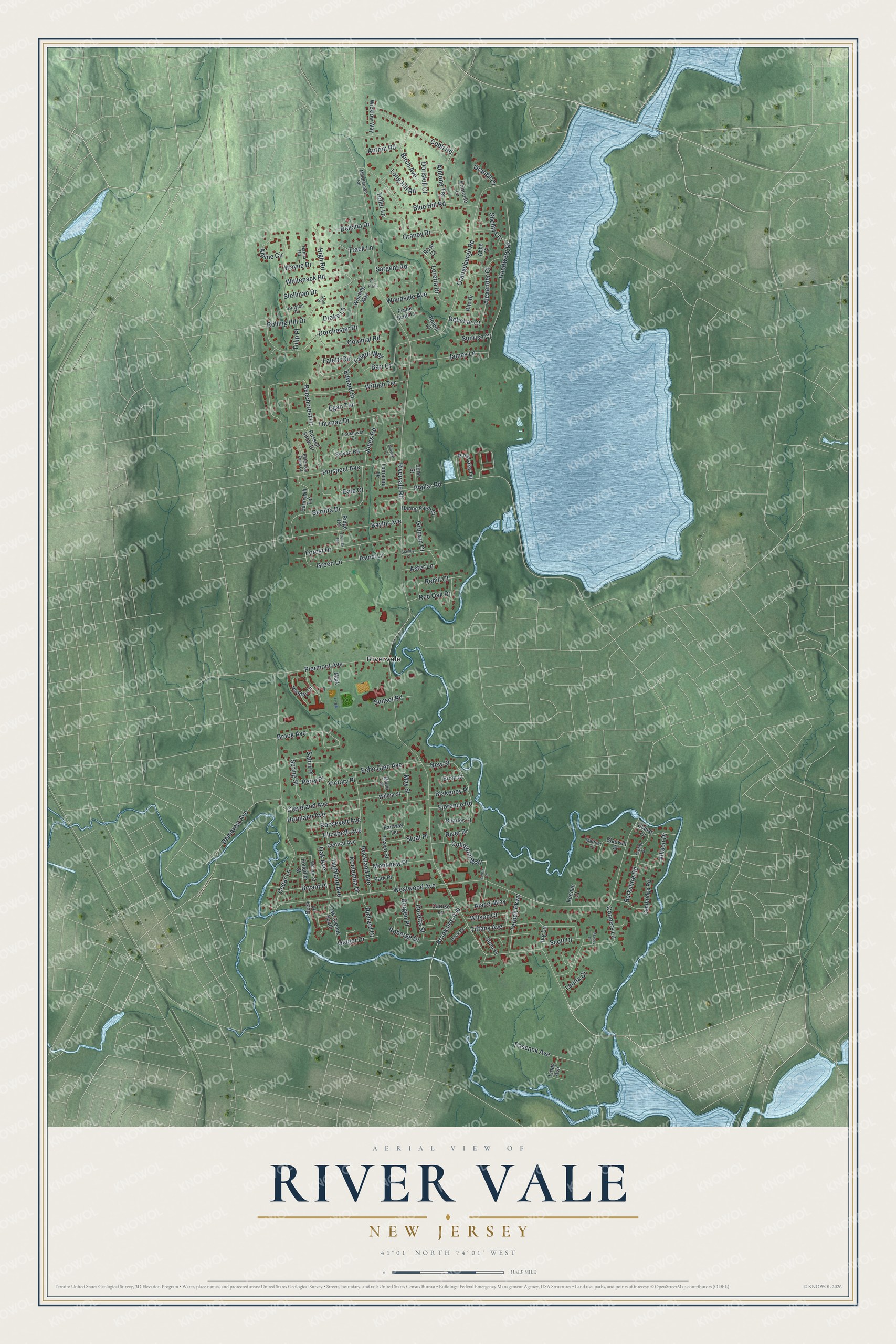 Watermarked full-map preview of River Vale, New Jersey