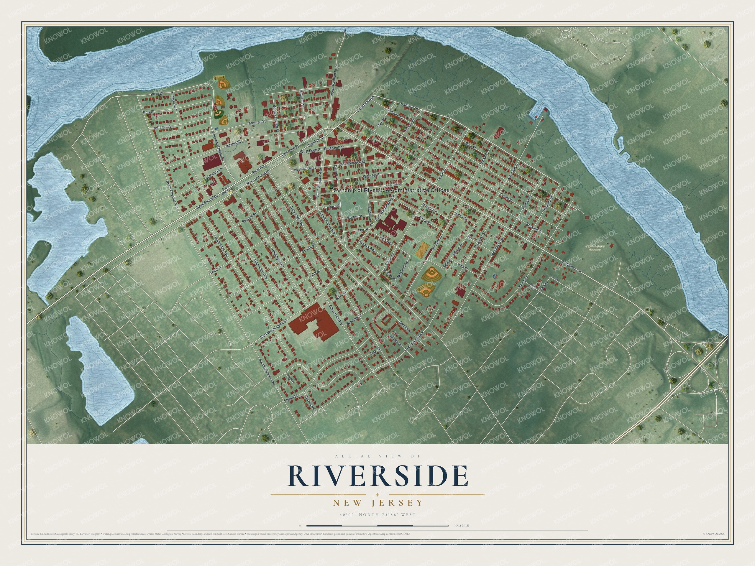 Watermarked full-map preview of Riverside, New Jersey