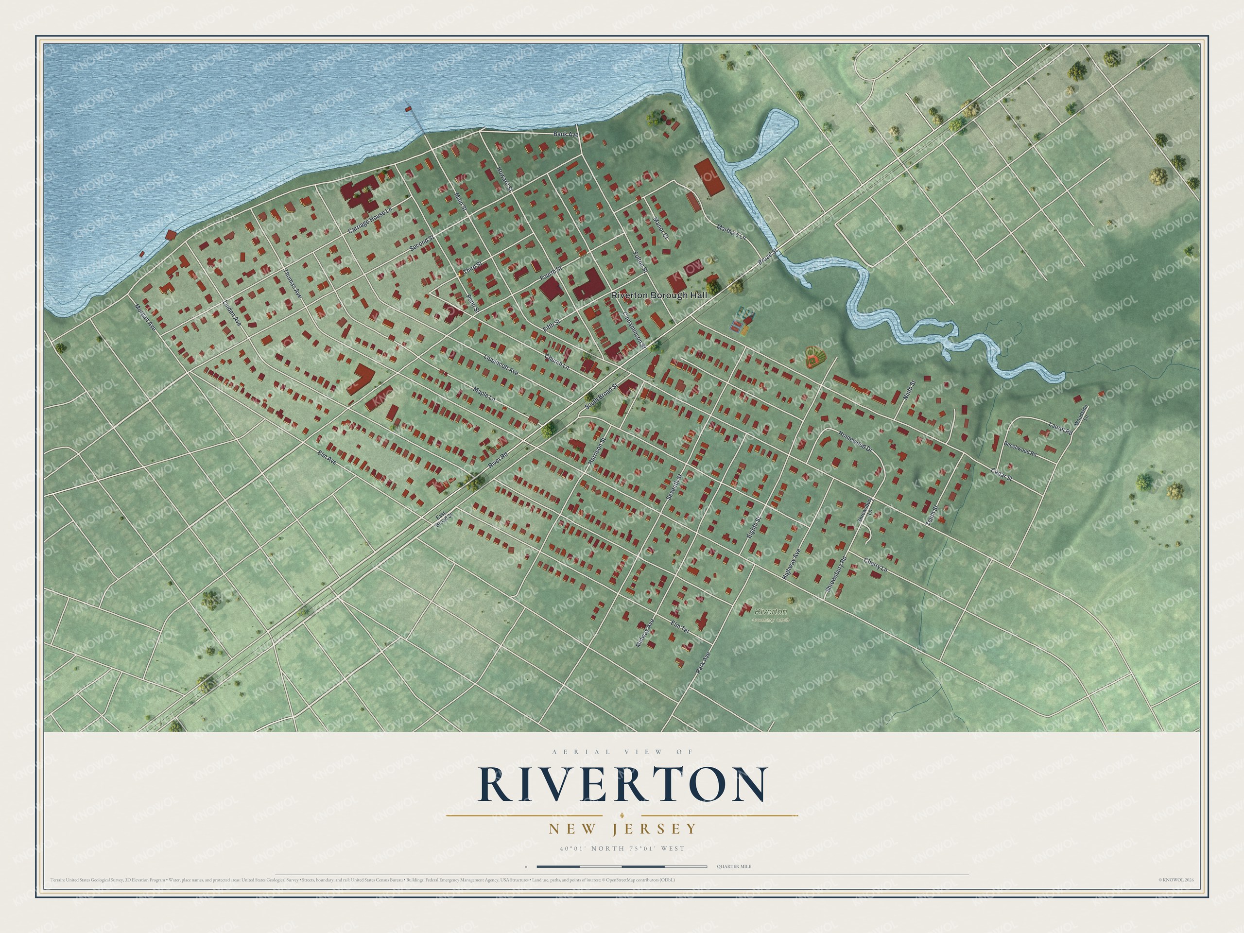 Watermarked full-map preview of Riverton, New Jersey