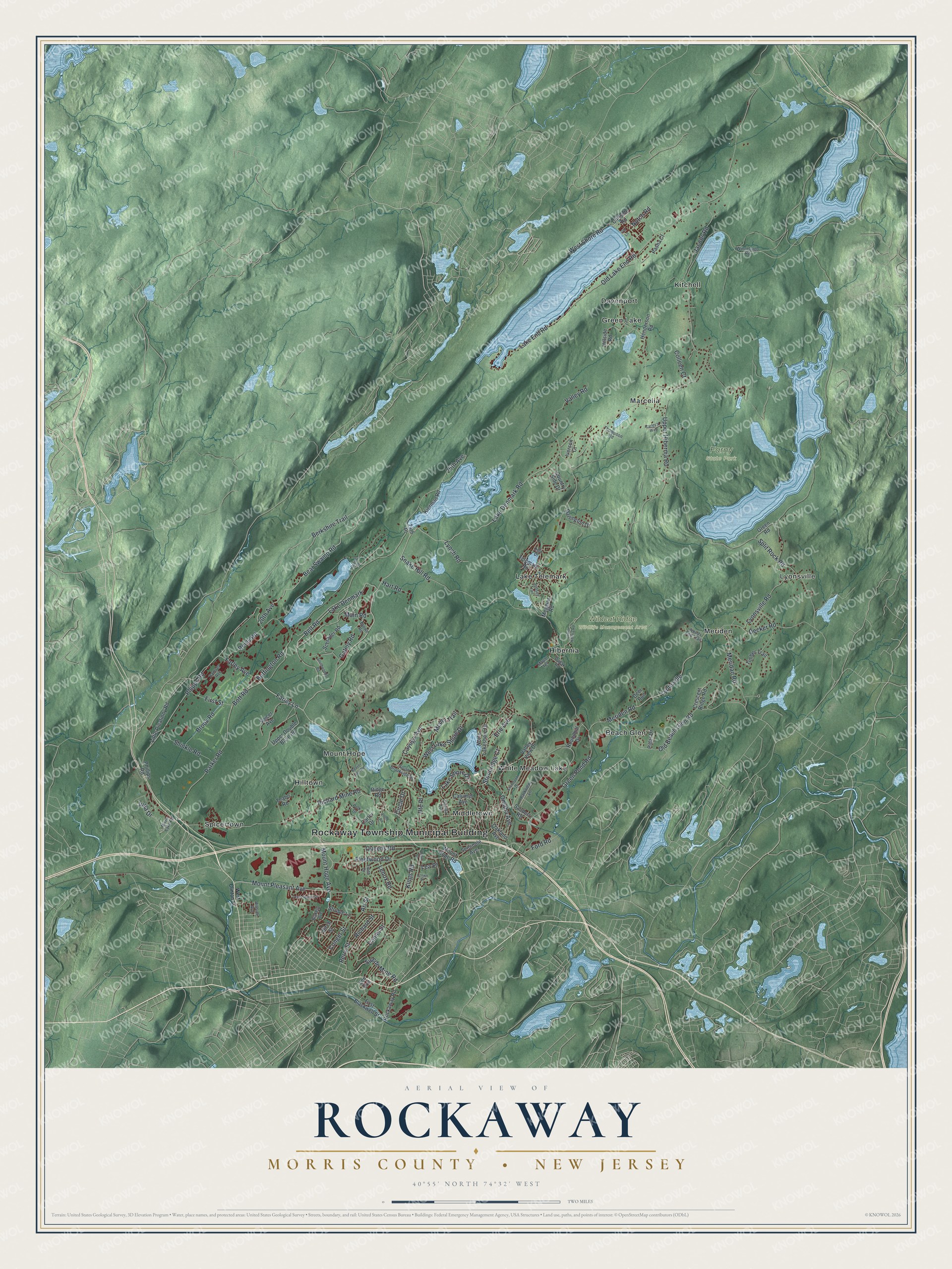 Watermarked full-map preview of Rockaway, New Jersey