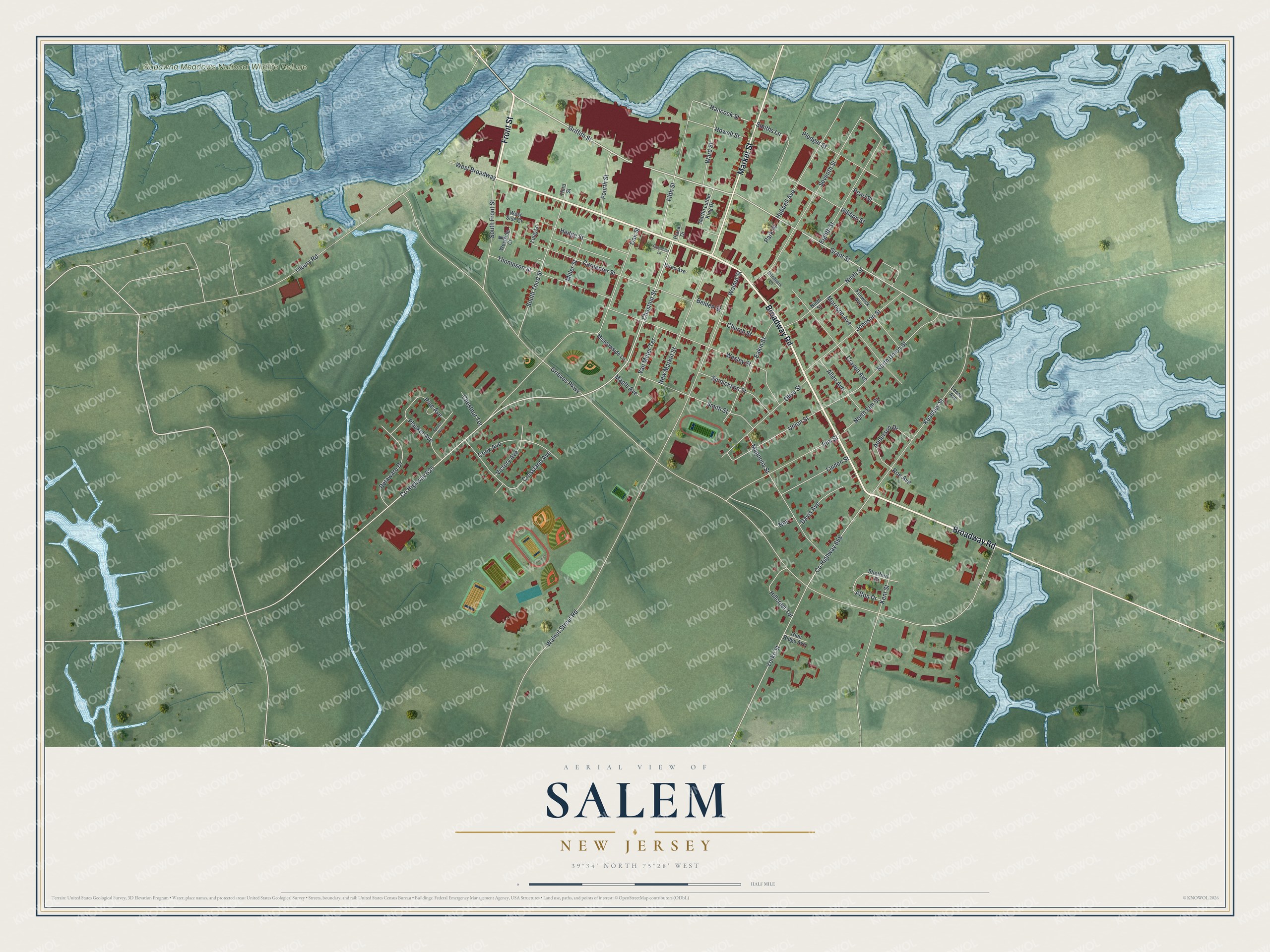 Watermarked full-map preview of Salem, New Jersey