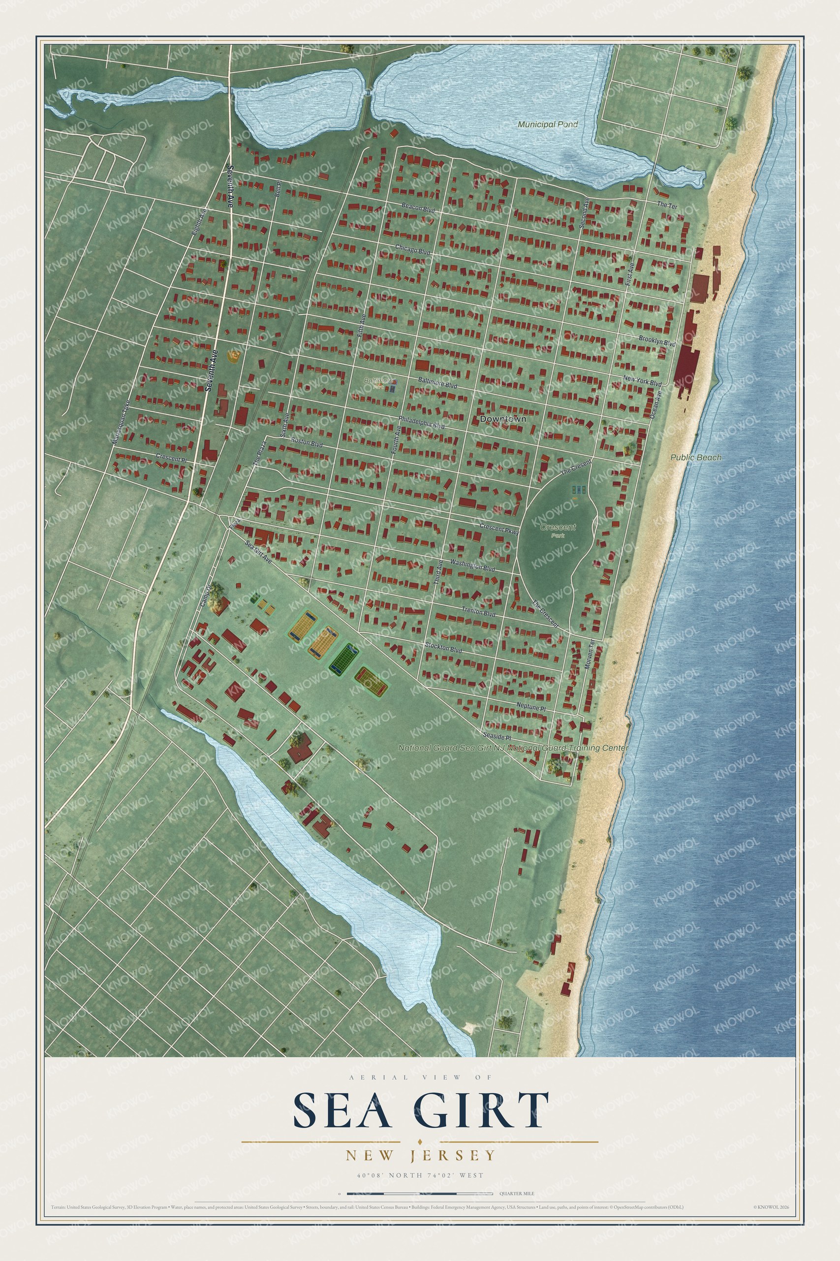 Watermarked full-map preview of Sea Girt, New Jersey
