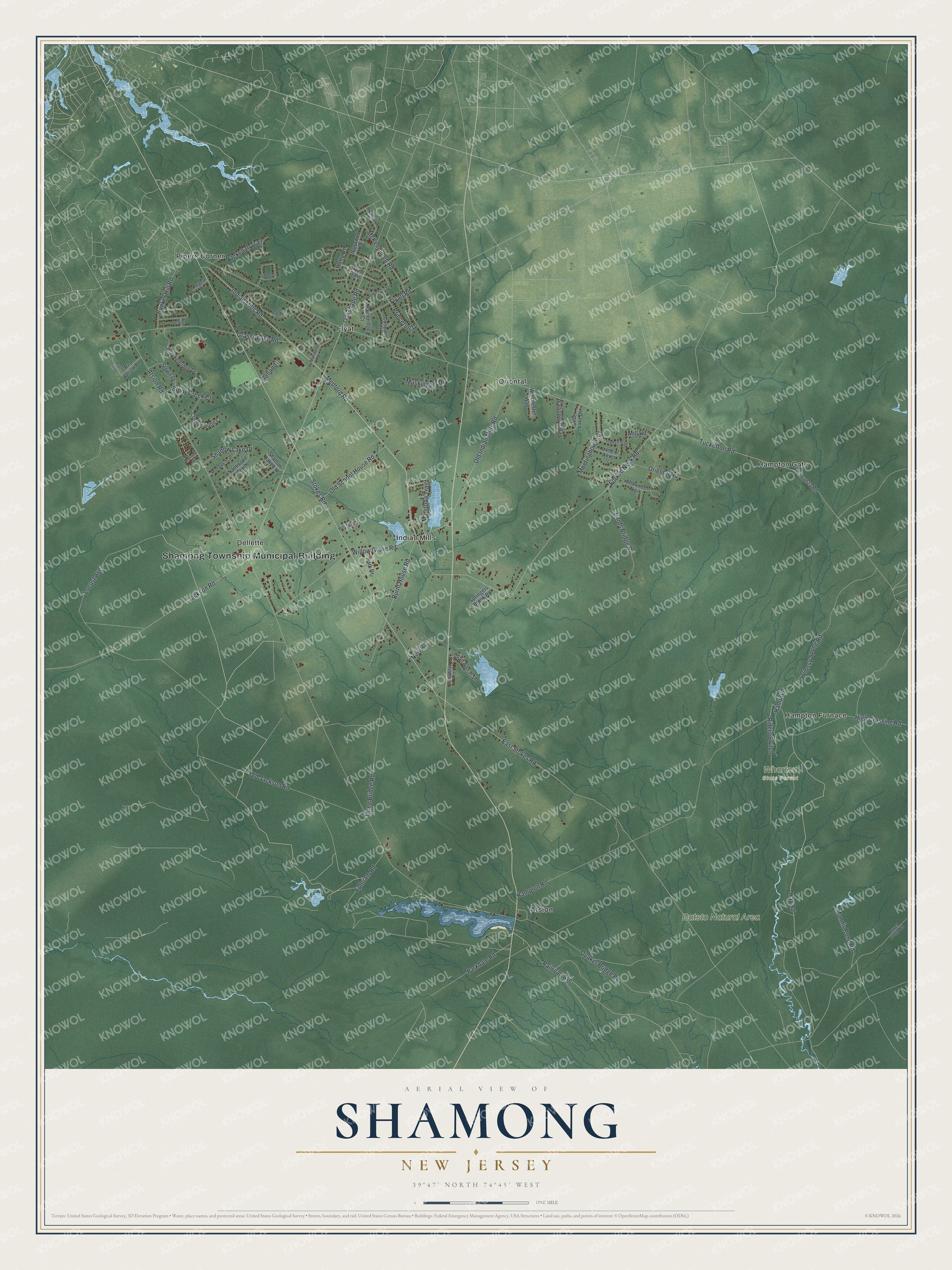 Watermarked full-map preview of Shamong, New Jersey