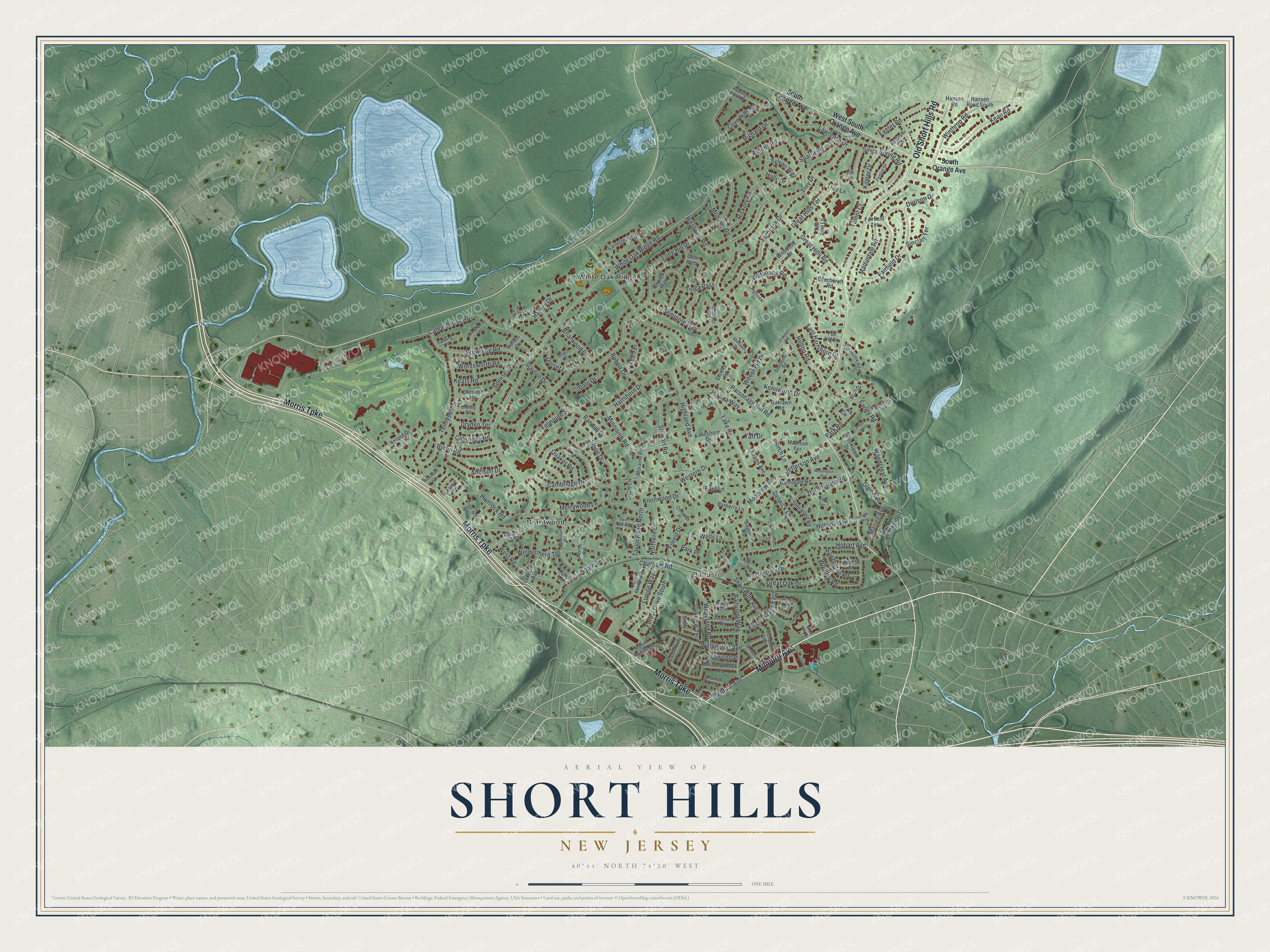 Watermarked full-map preview of Short Hills, New Jersey