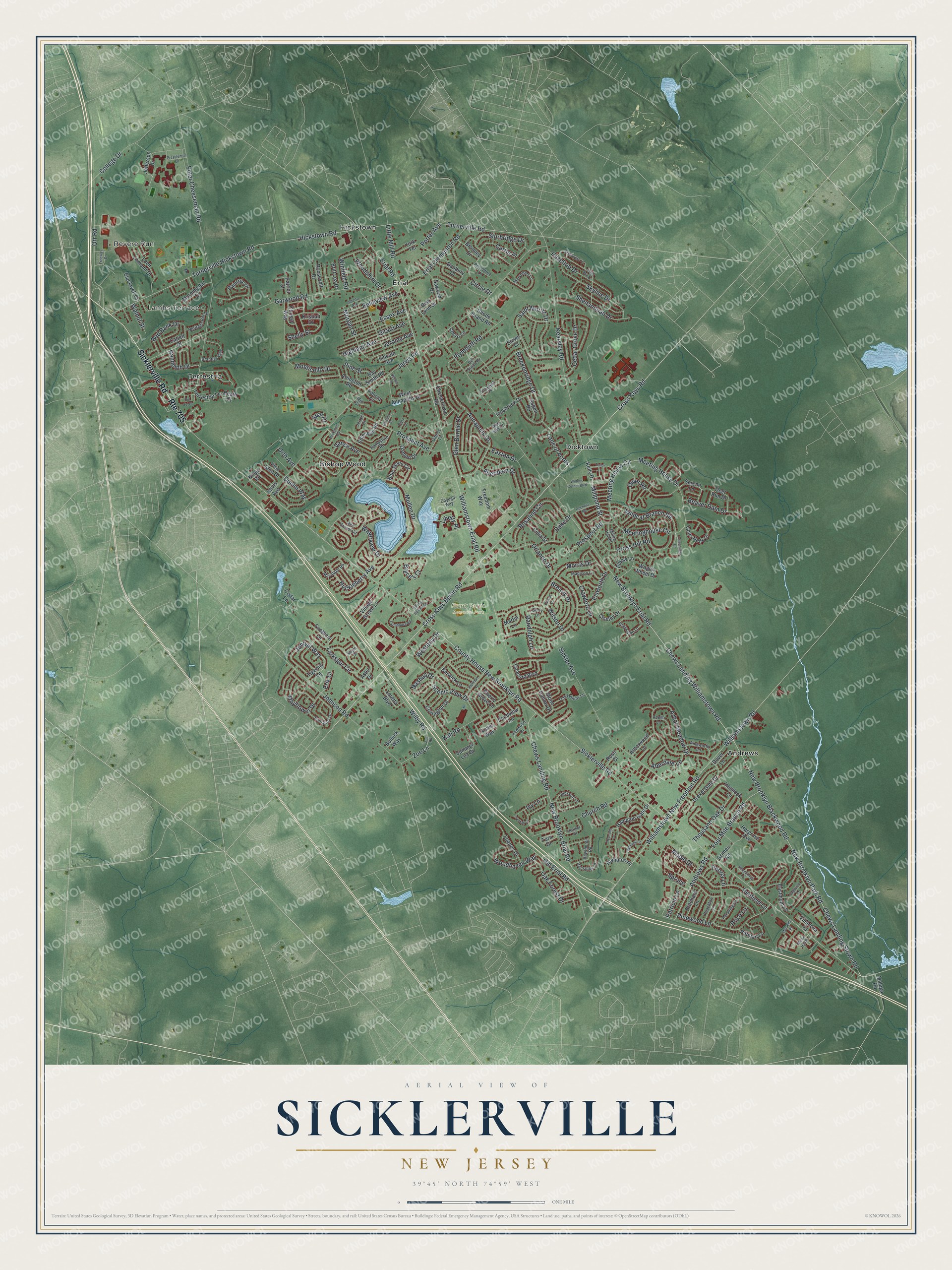 Watermarked full-map preview of Sicklerville, New Jersey