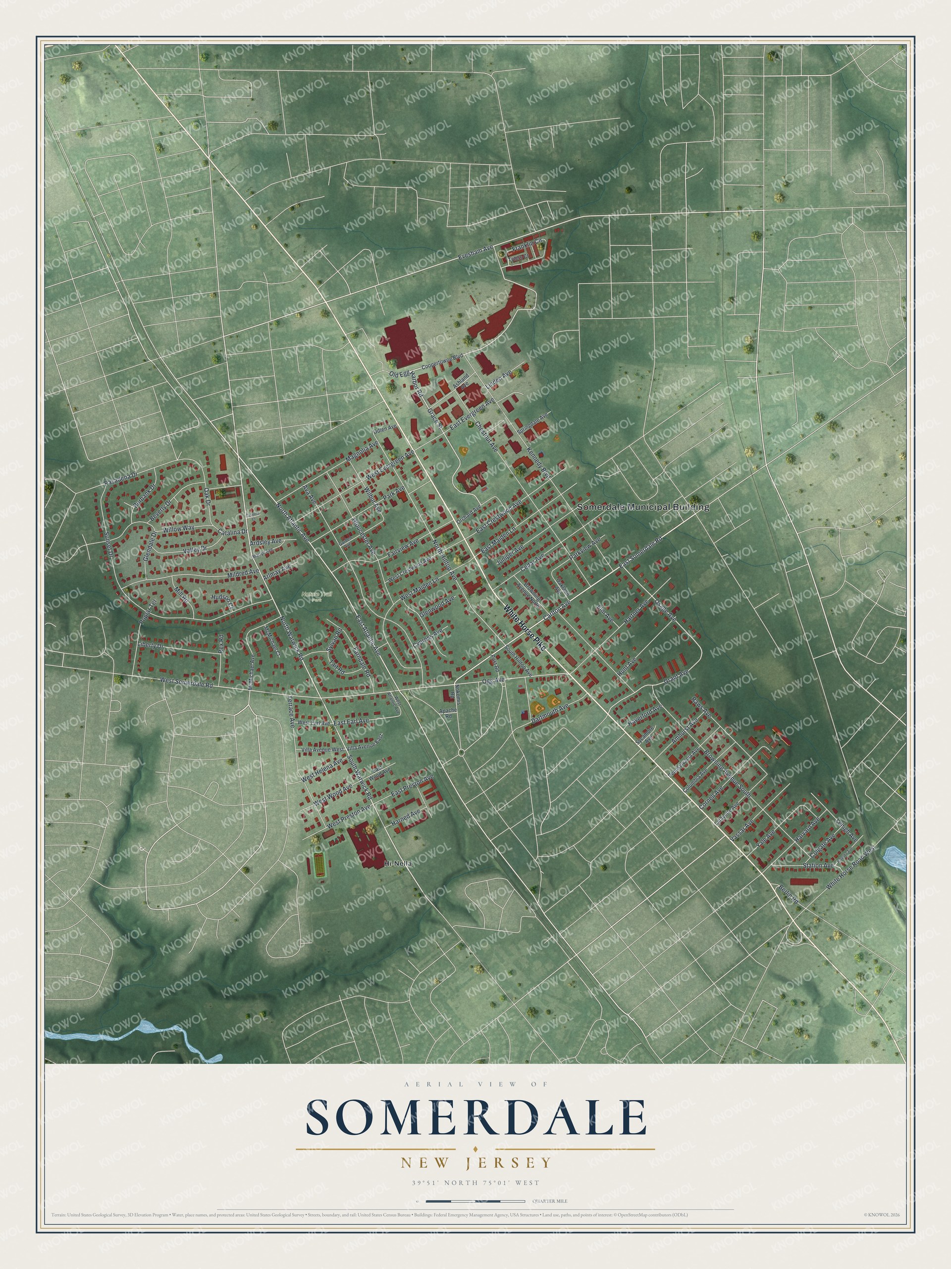 Watermarked full-map preview of Somerdale, New Jersey