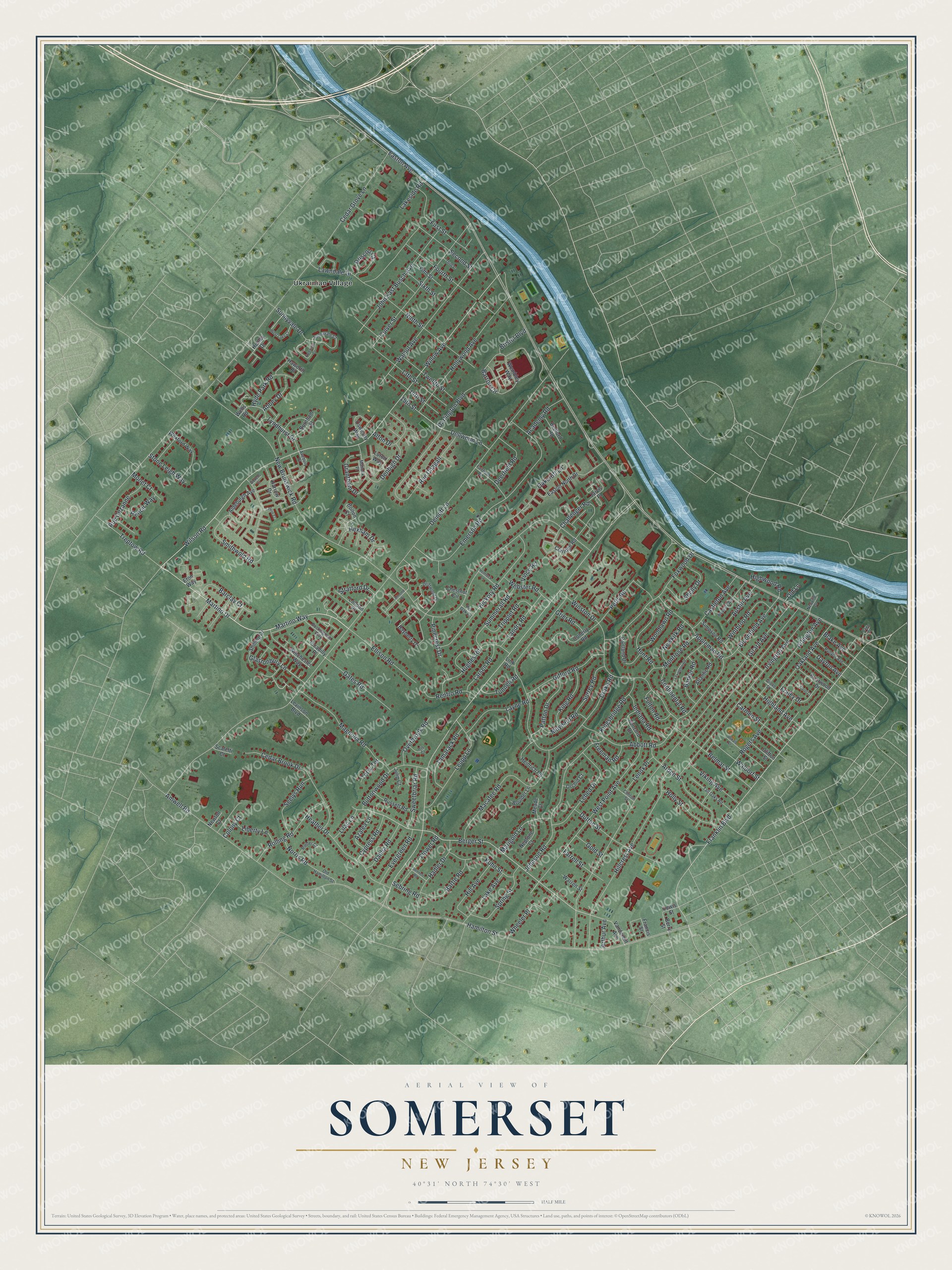 Watermarked full-map preview of Somerset, New Jersey