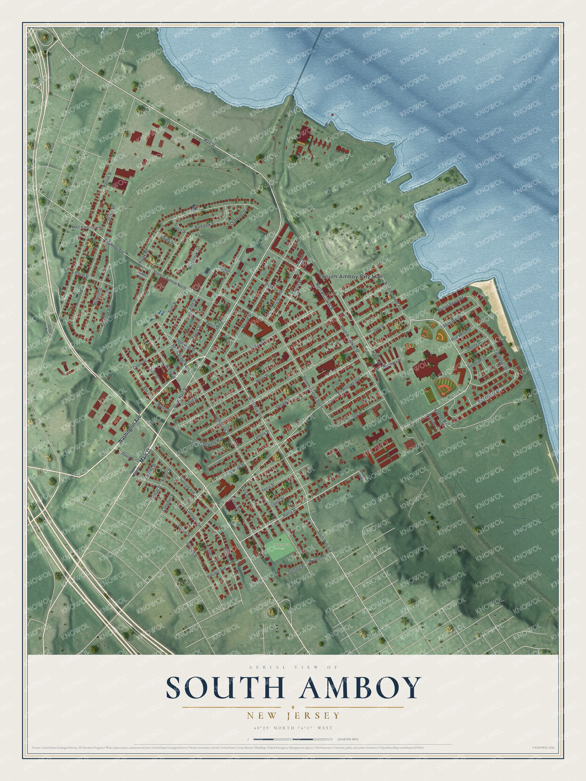 Watermarked full-map preview of South Amboy, New Jersey