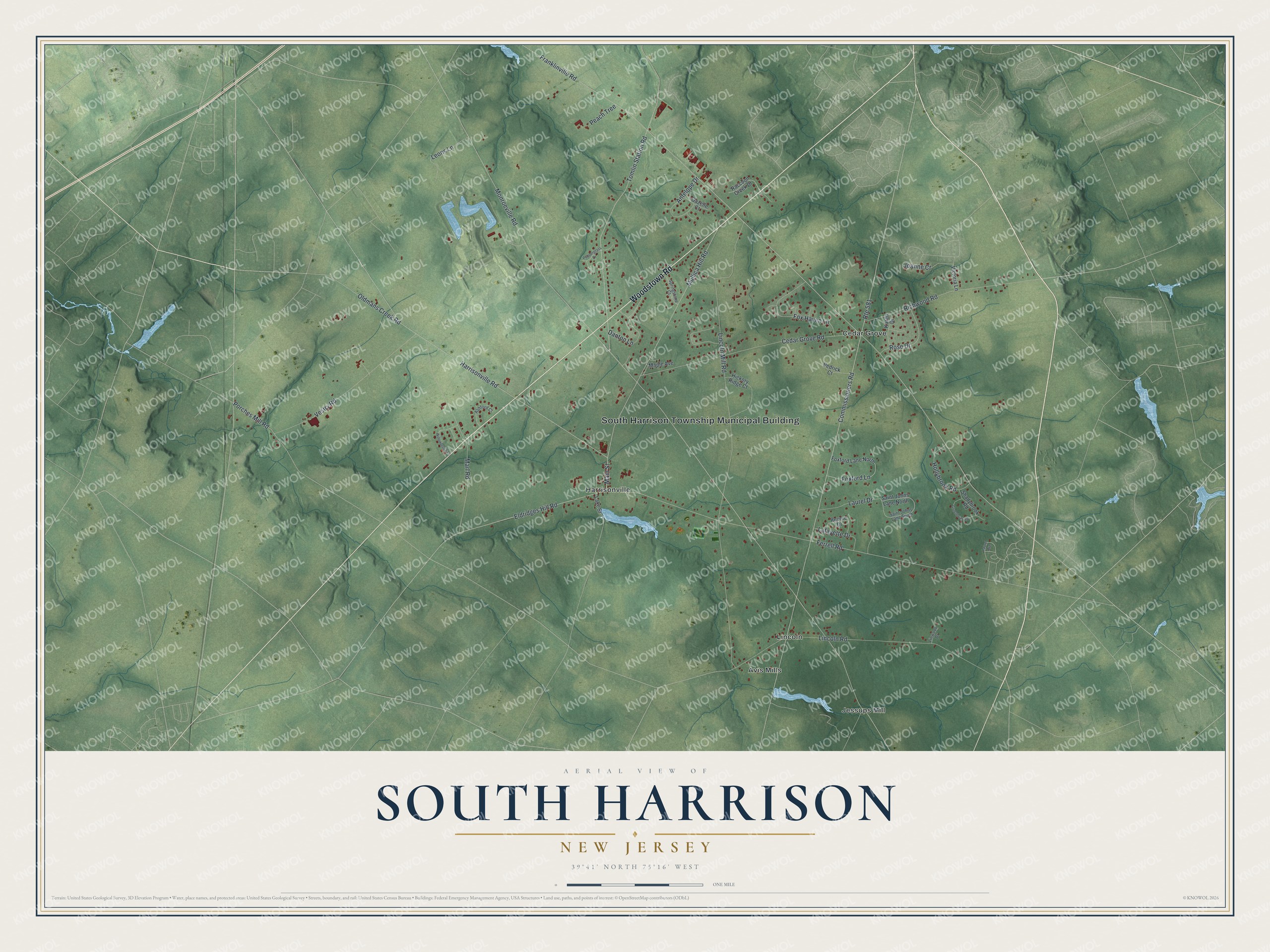 Watermarked full-map preview of South Harrison, New Jersey