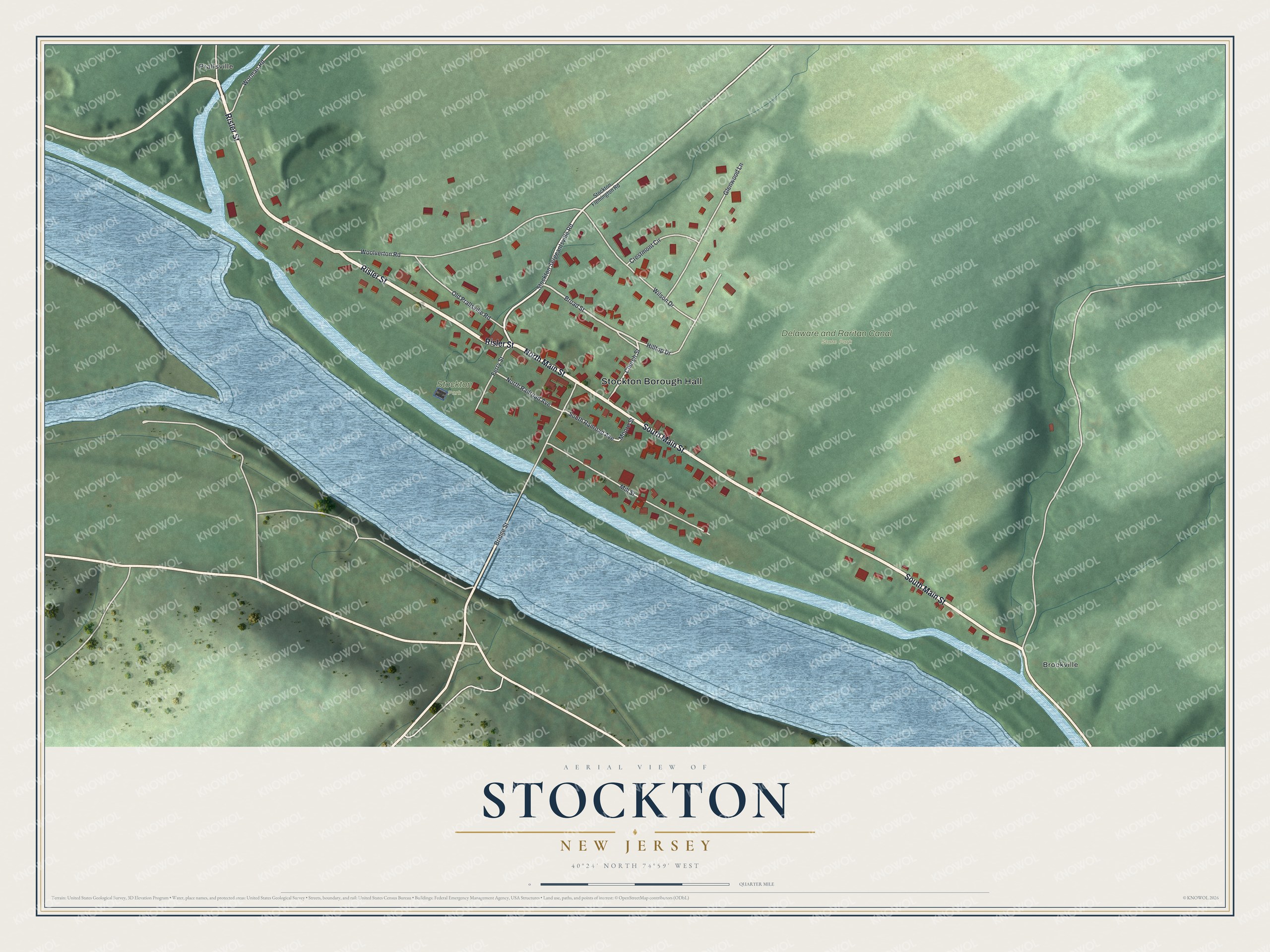 Watermarked full-map preview of Stockton, New Jersey