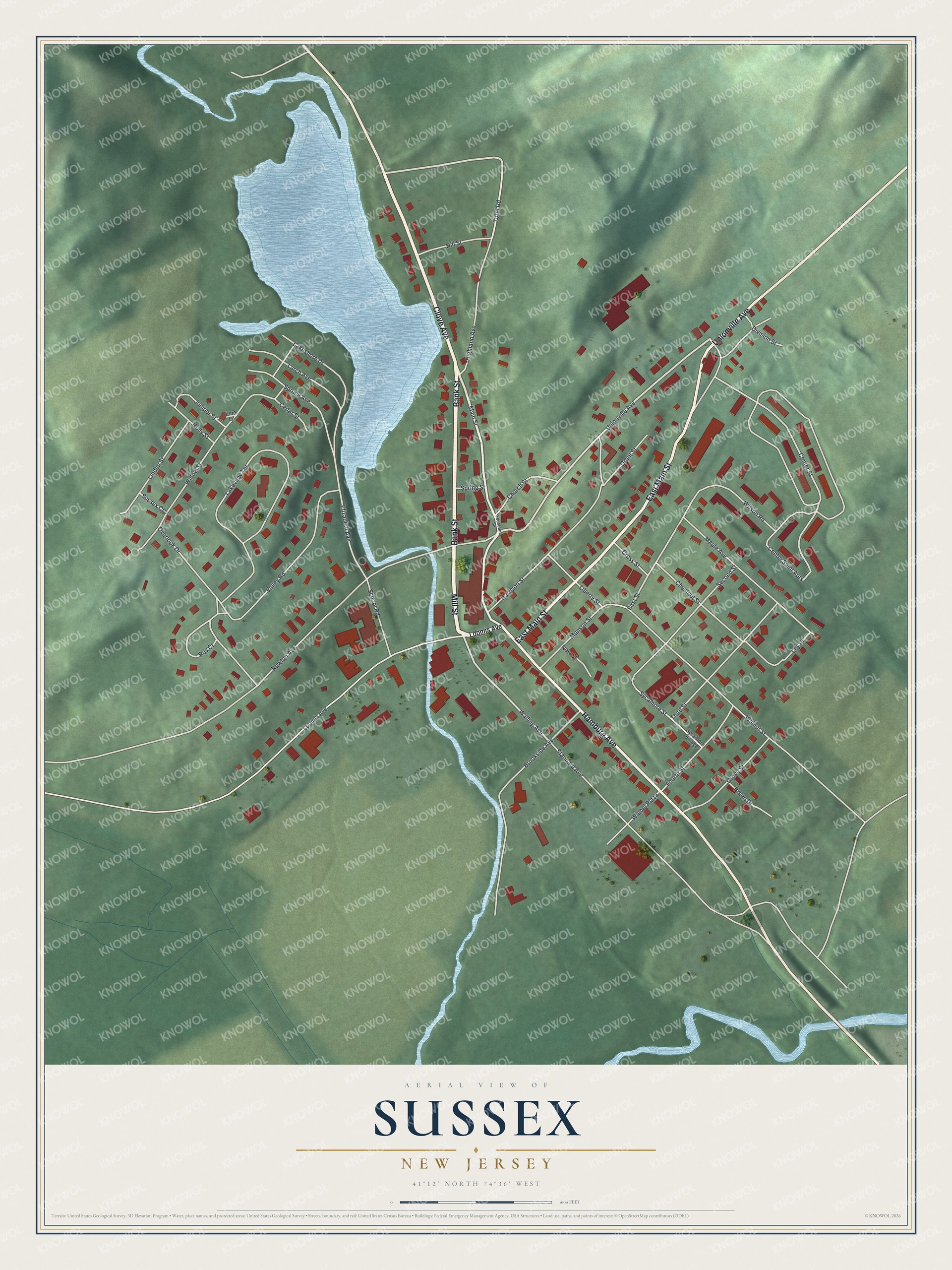 Watermarked full-map preview of Sussex, New Jersey