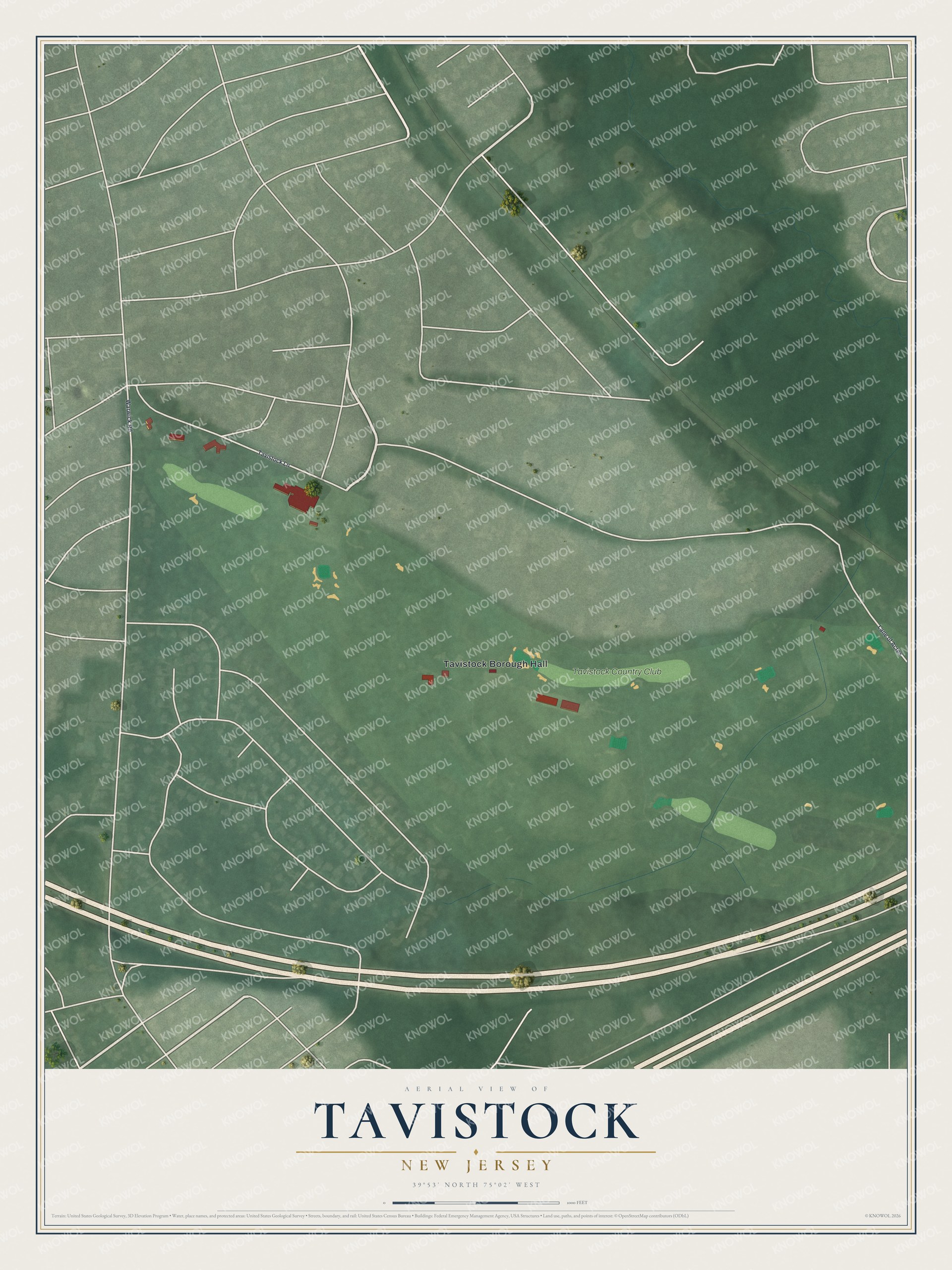 Watermarked full-map preview of Tavistock, New Jersey