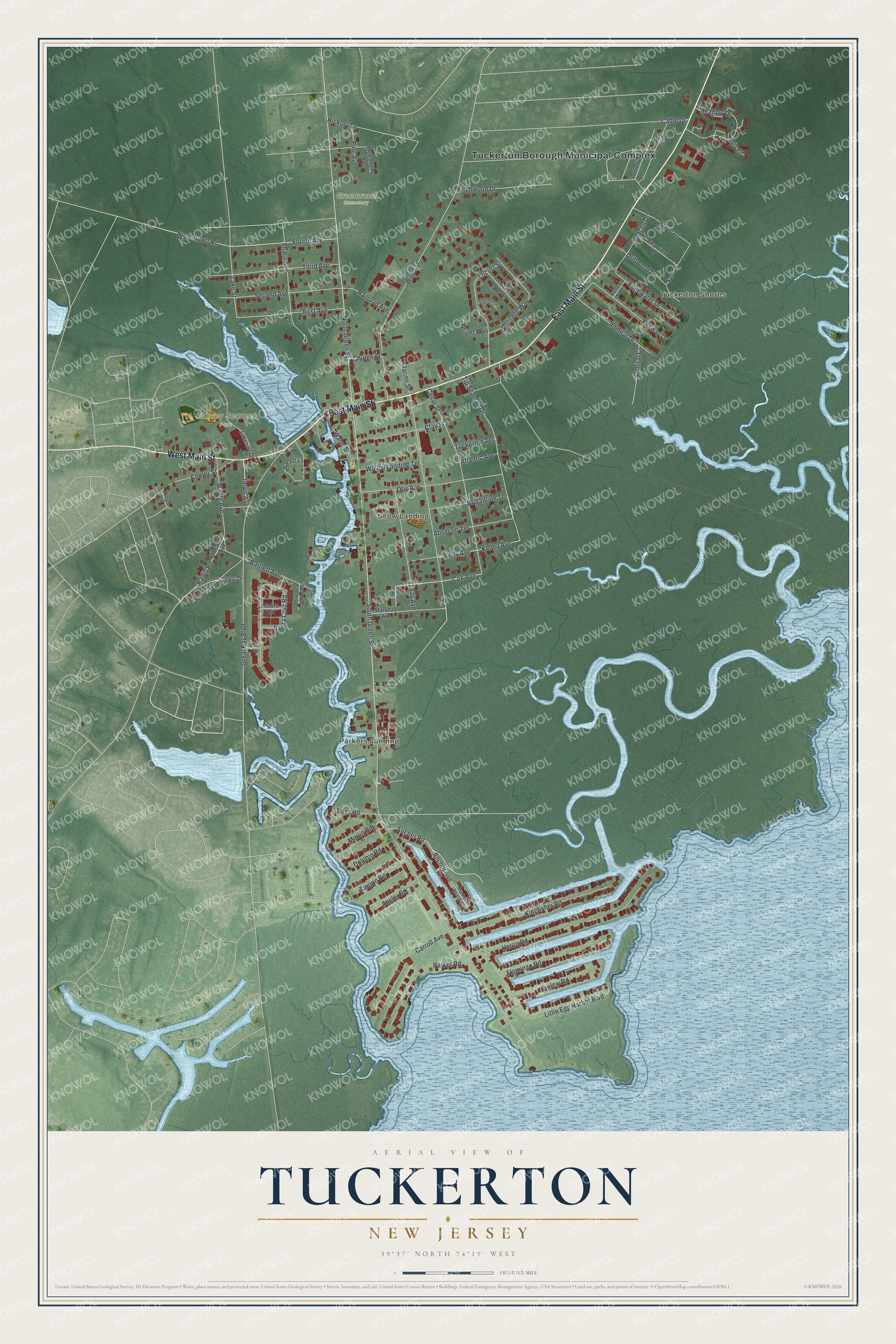 Watermarked full-map preview of Tuckerton, New Jersey