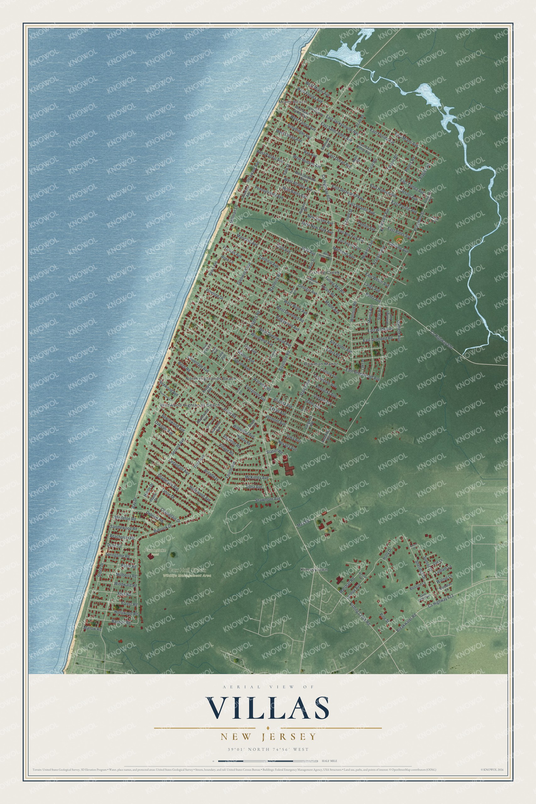 Watermarked full-map preview of Villas, New Jersey