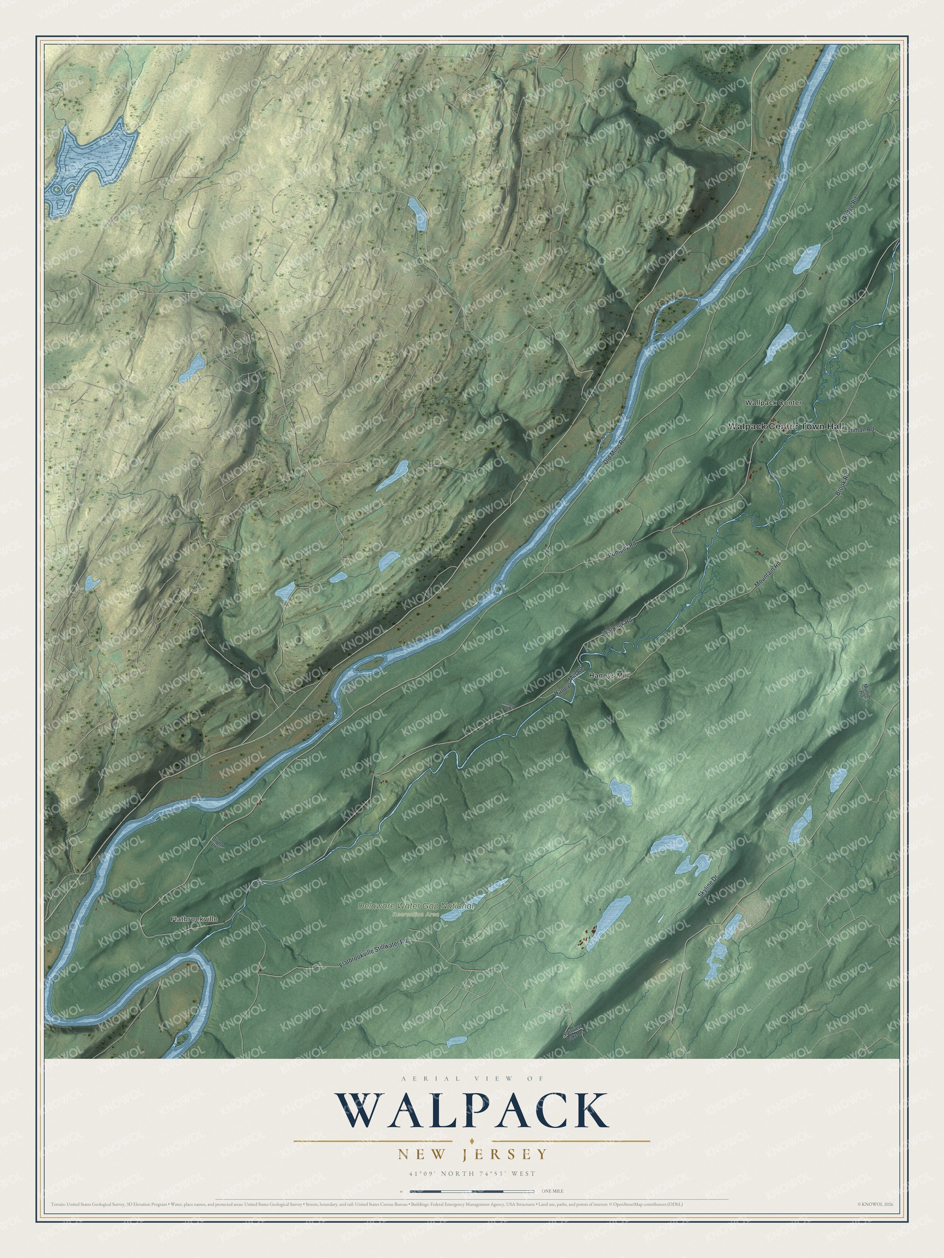 Watermarked full-map preview of Walpack, New Jersey