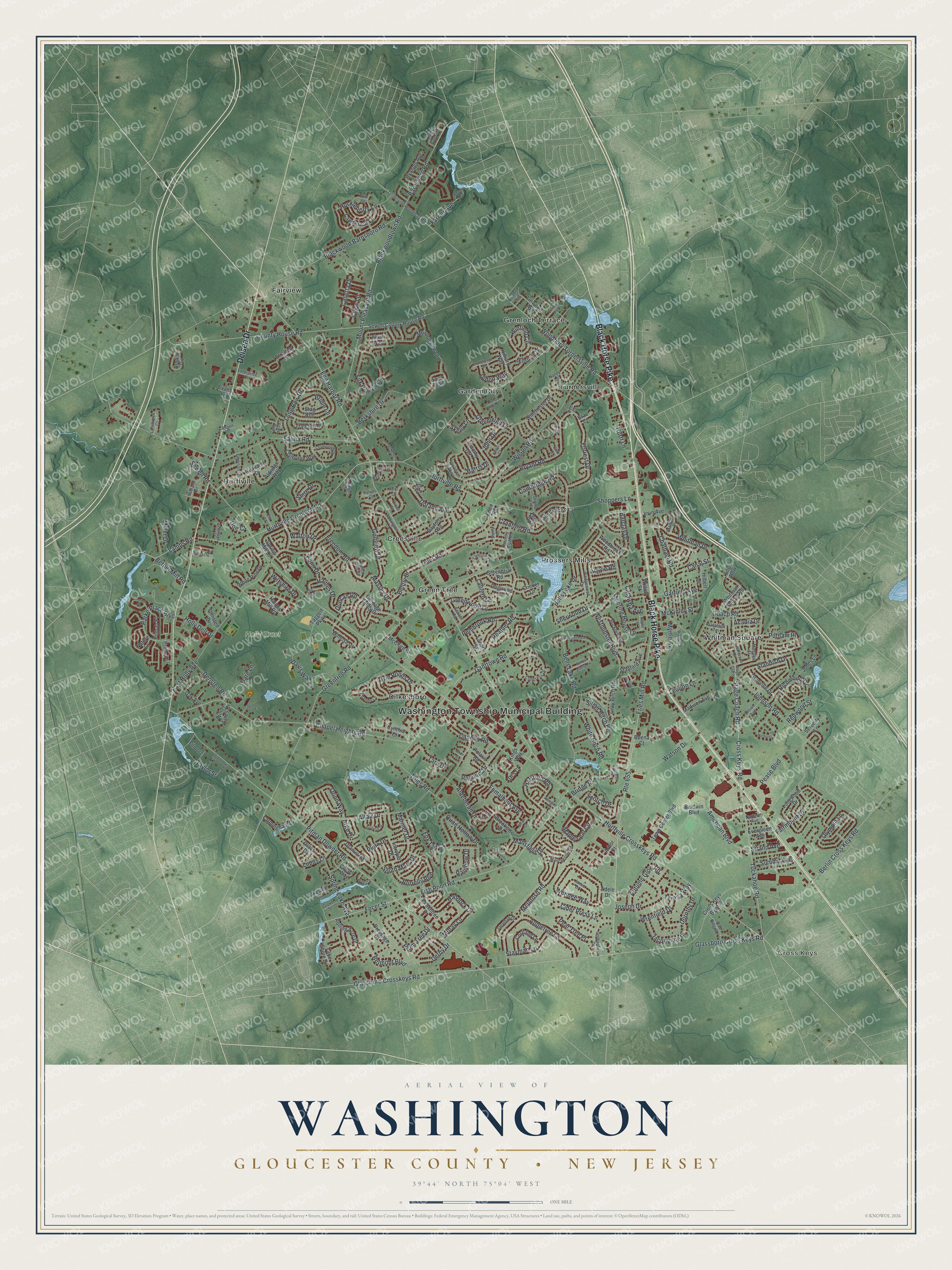 Watermarked full-map preview of Washington, New Jersey