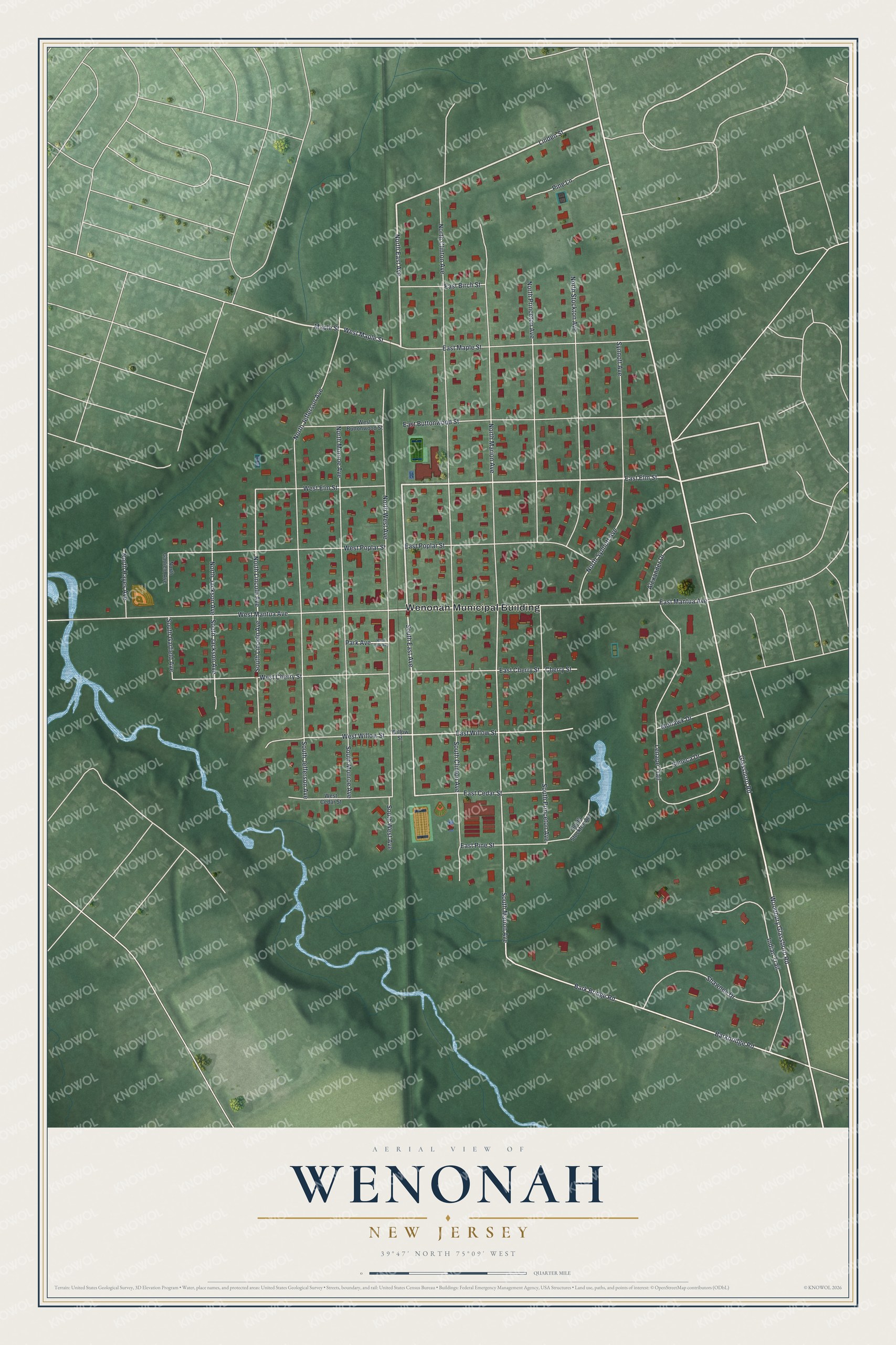 Watermarked full-map preview of Wenonah, New Jersey