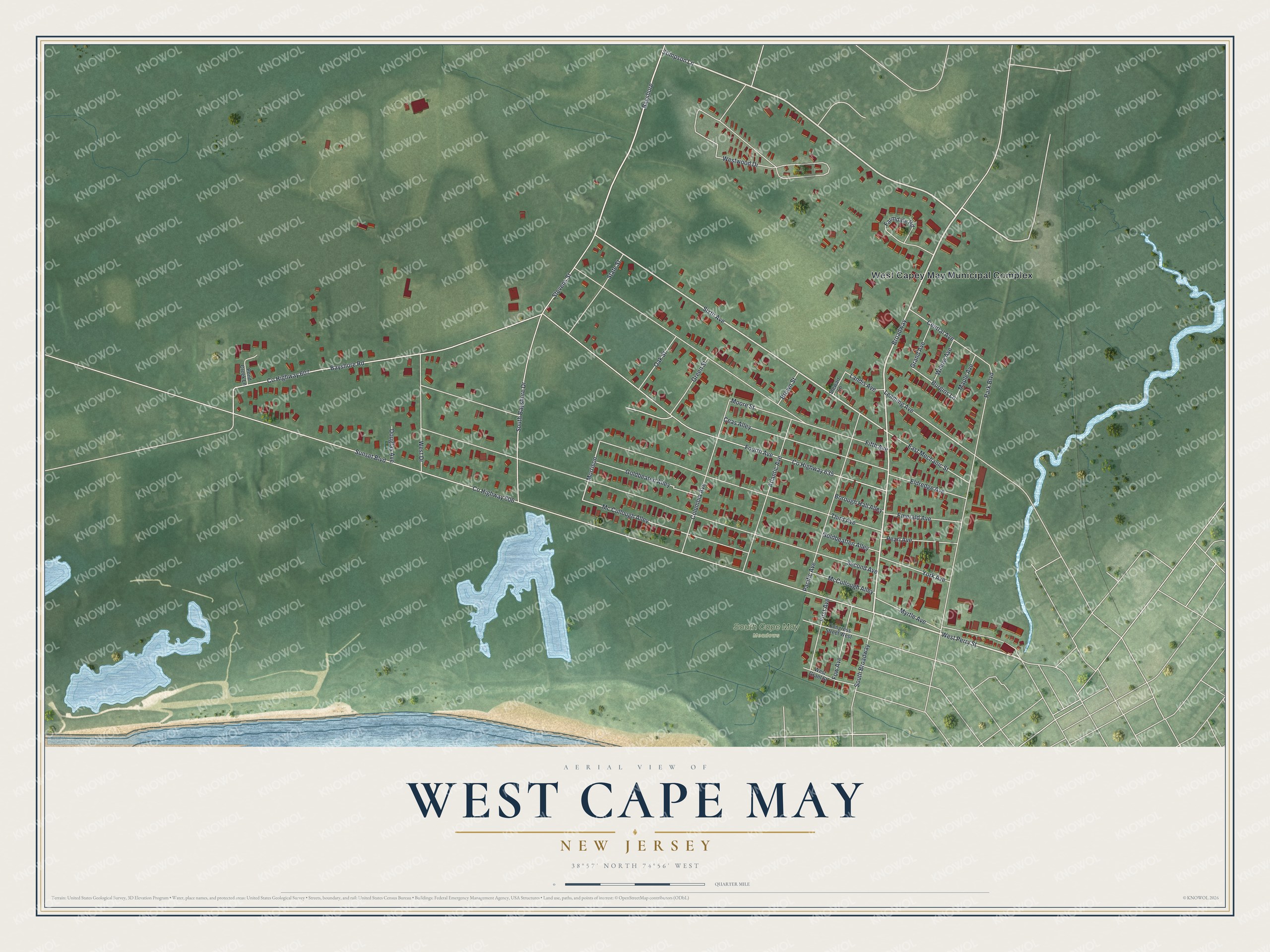 Watermarked full-map preview of West Cape May, New Jersey