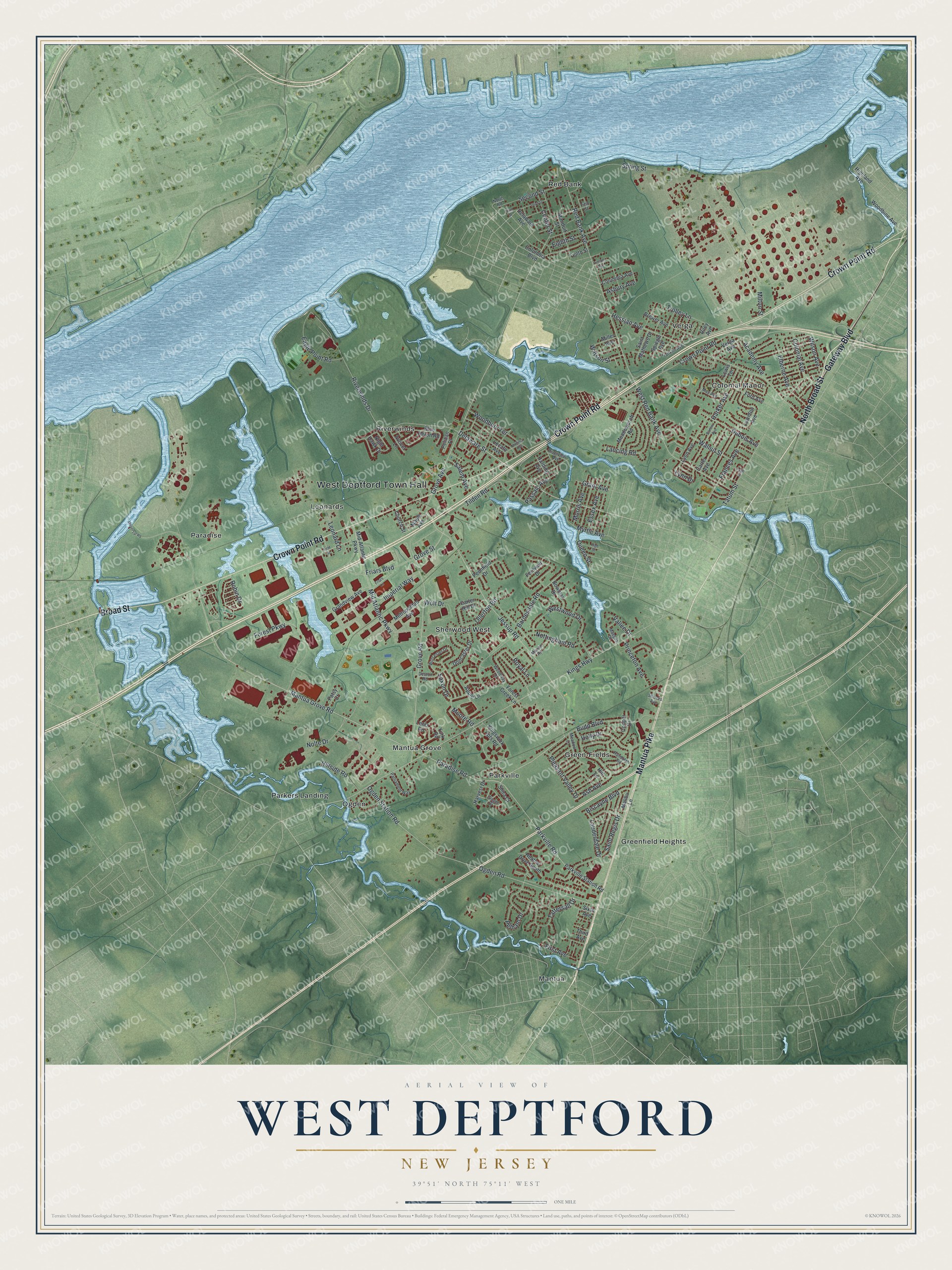 Watermarked full-map preview of West Deptford, New Jersey