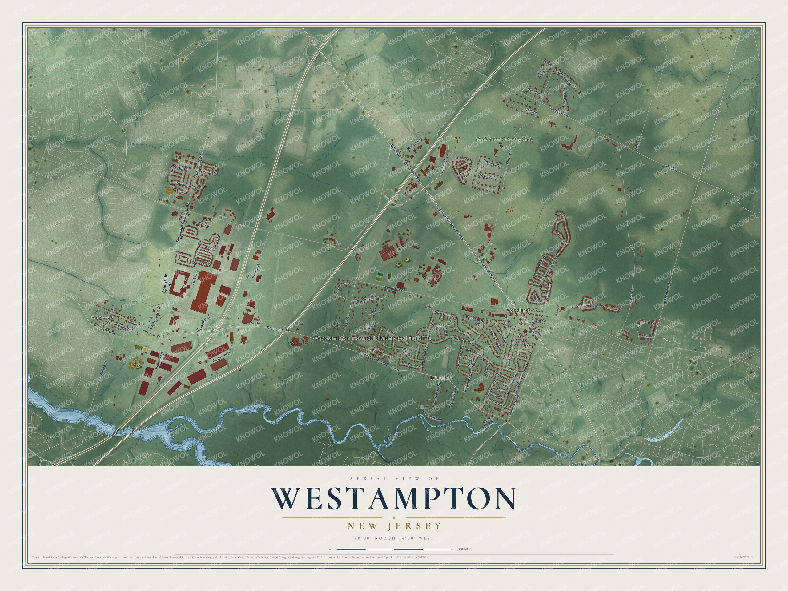 Watermarked full-map preview of Westampton, New Jersey