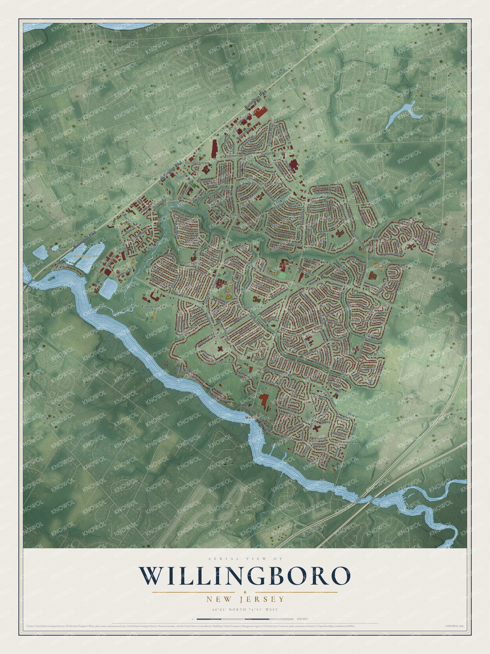 Watermarked full-map preview of Willingboro, New Jersey