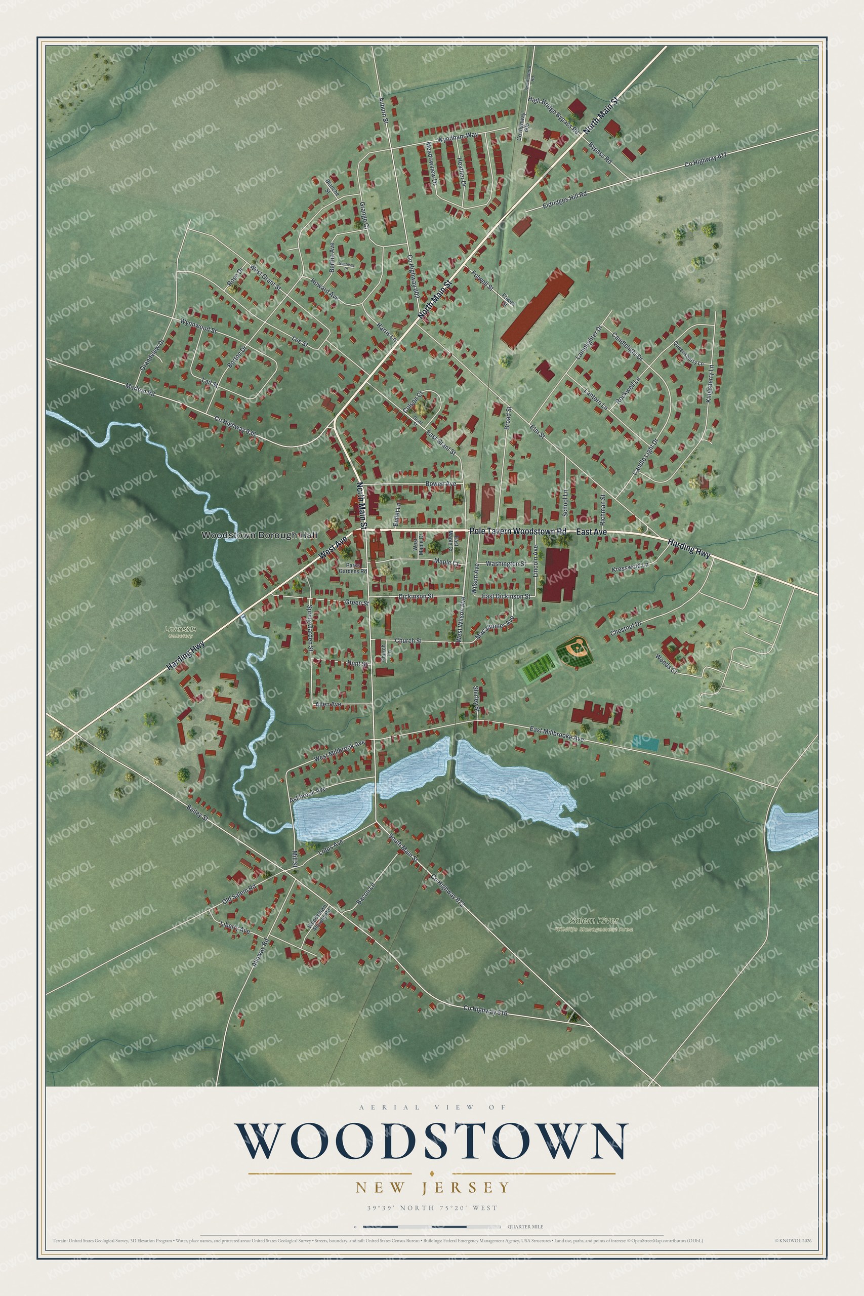 Watermarked full-map preview of Woodstown, New Jersey