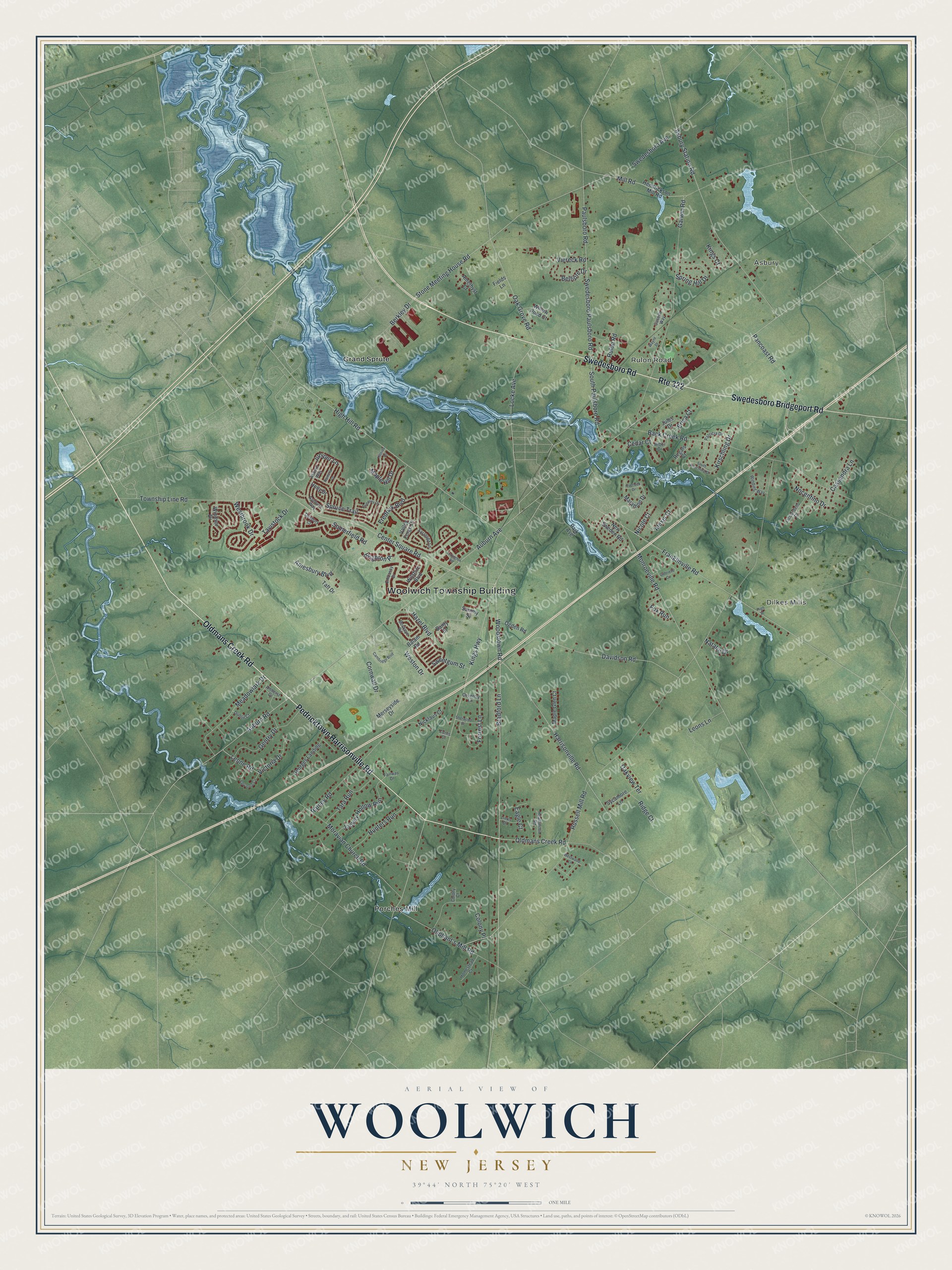 Watermarked full-map preview of Woolwich, New Jersey