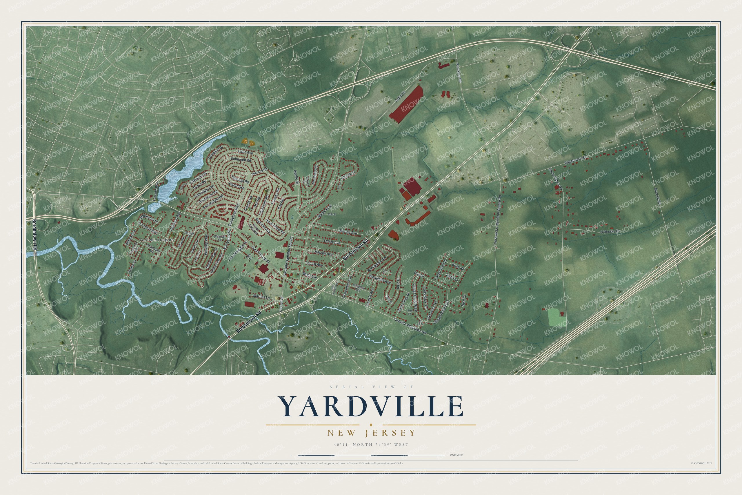 Watermarked full-map preview of Yardville, New Jersey