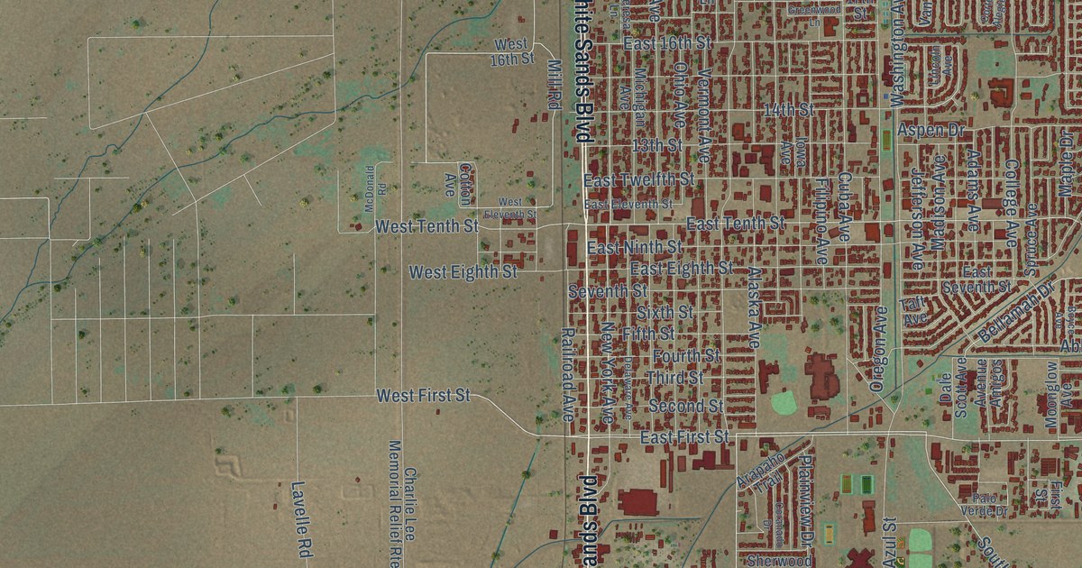 Map of Alamogordo, New Mexico in 2026