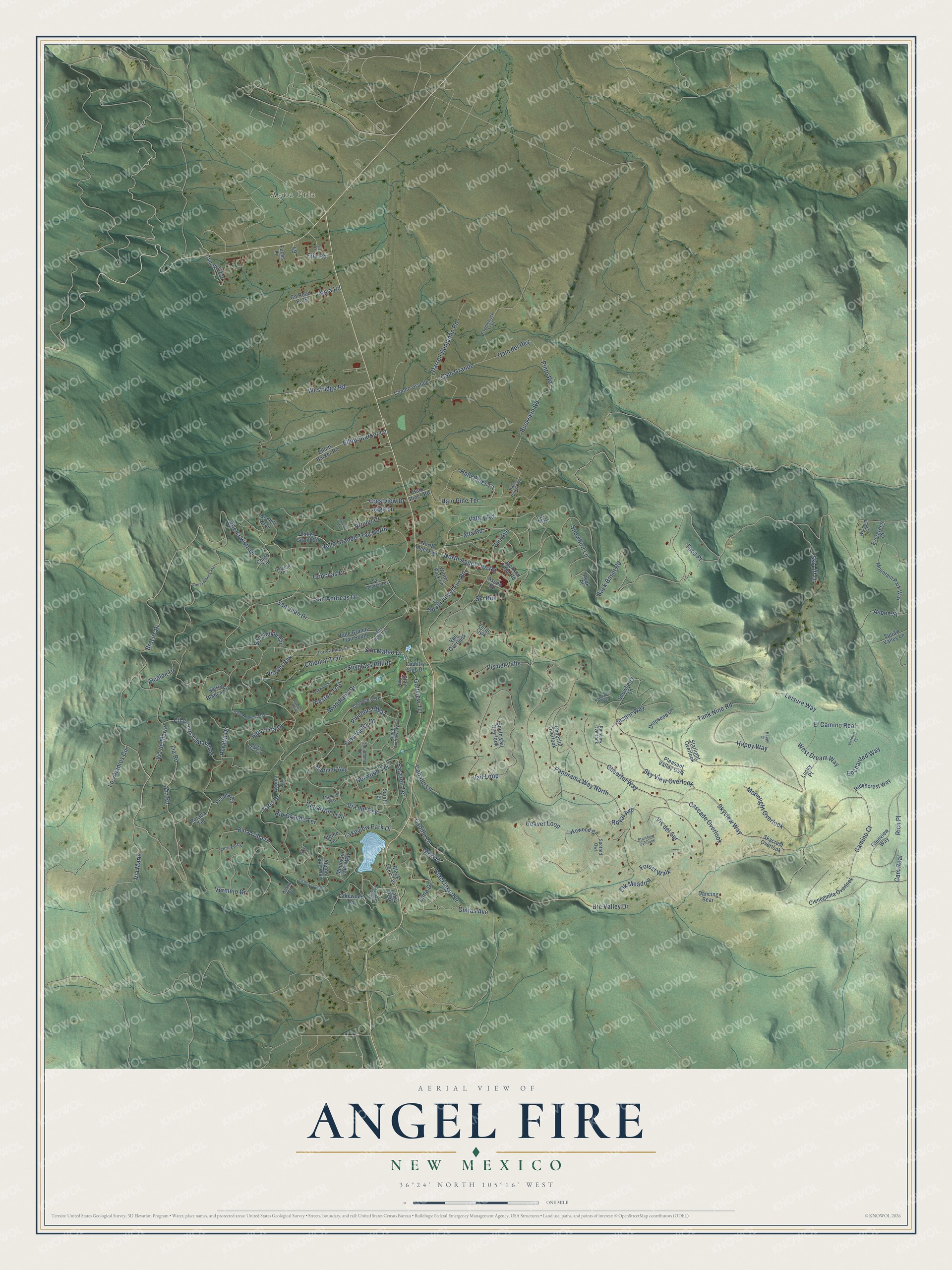Watermarked full-map preview of Angel Fire, New Mexico