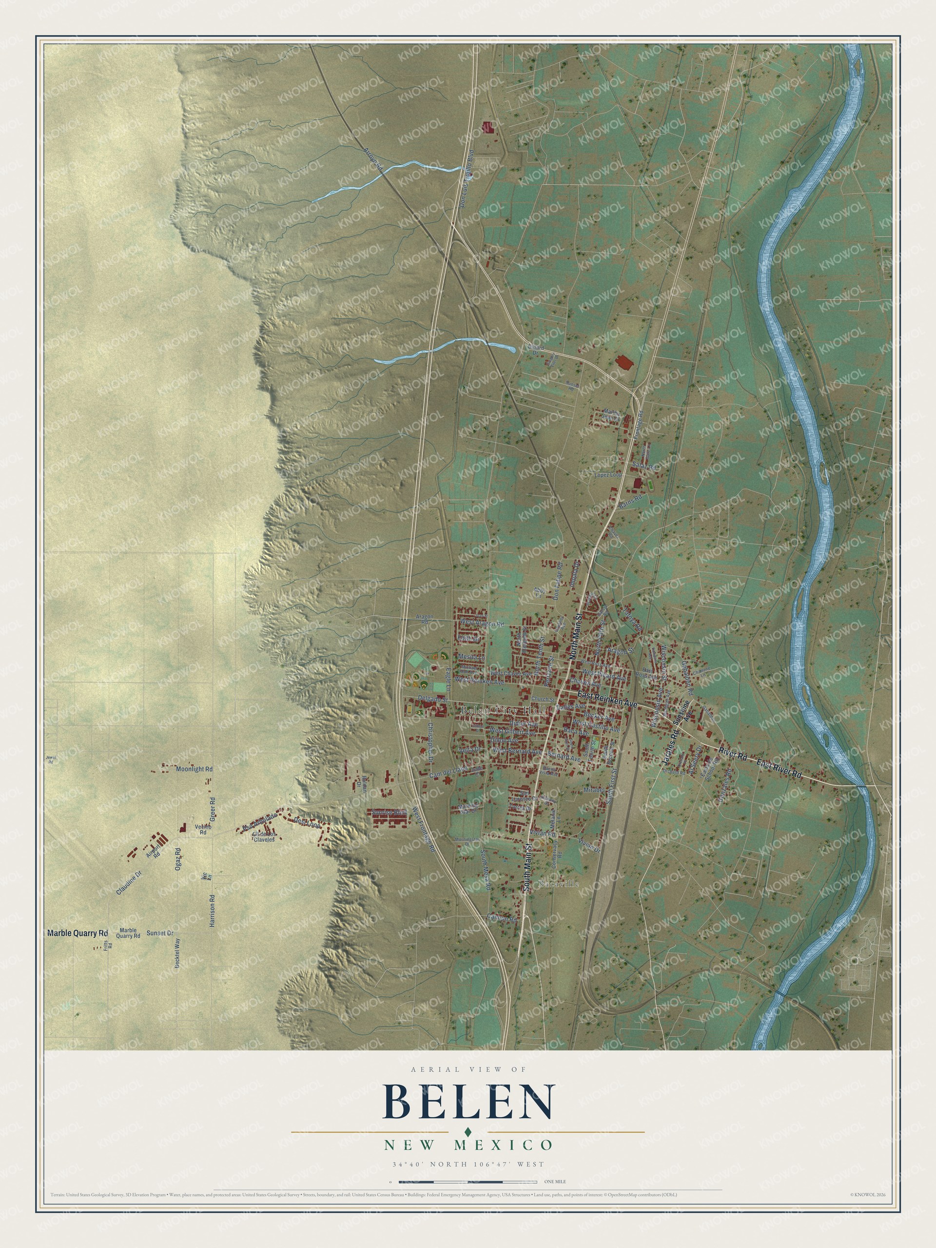 Watermarked full-map preview of Belen, New Mexico