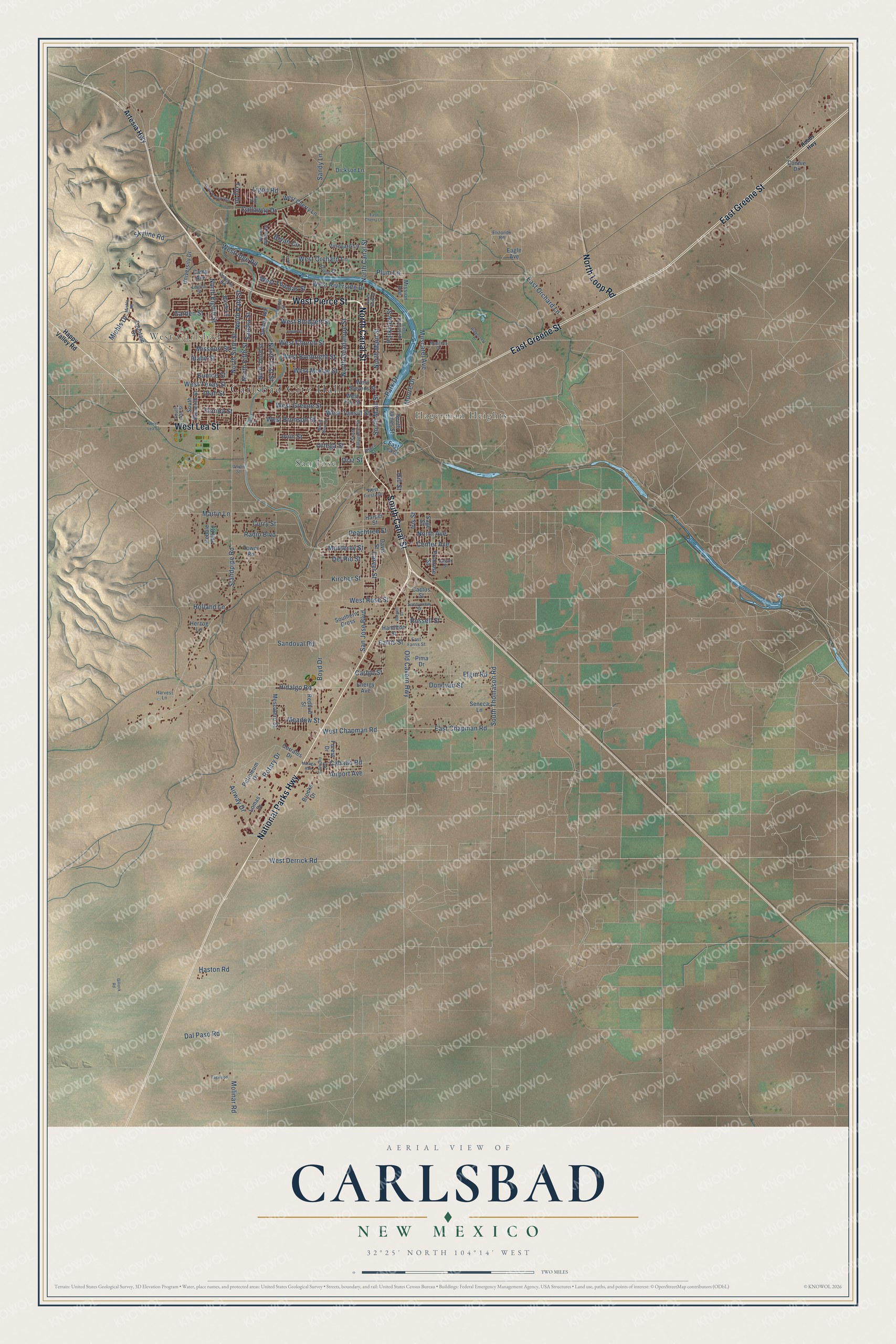 Watermarked full-map preview of Carlsbad, New Mexico