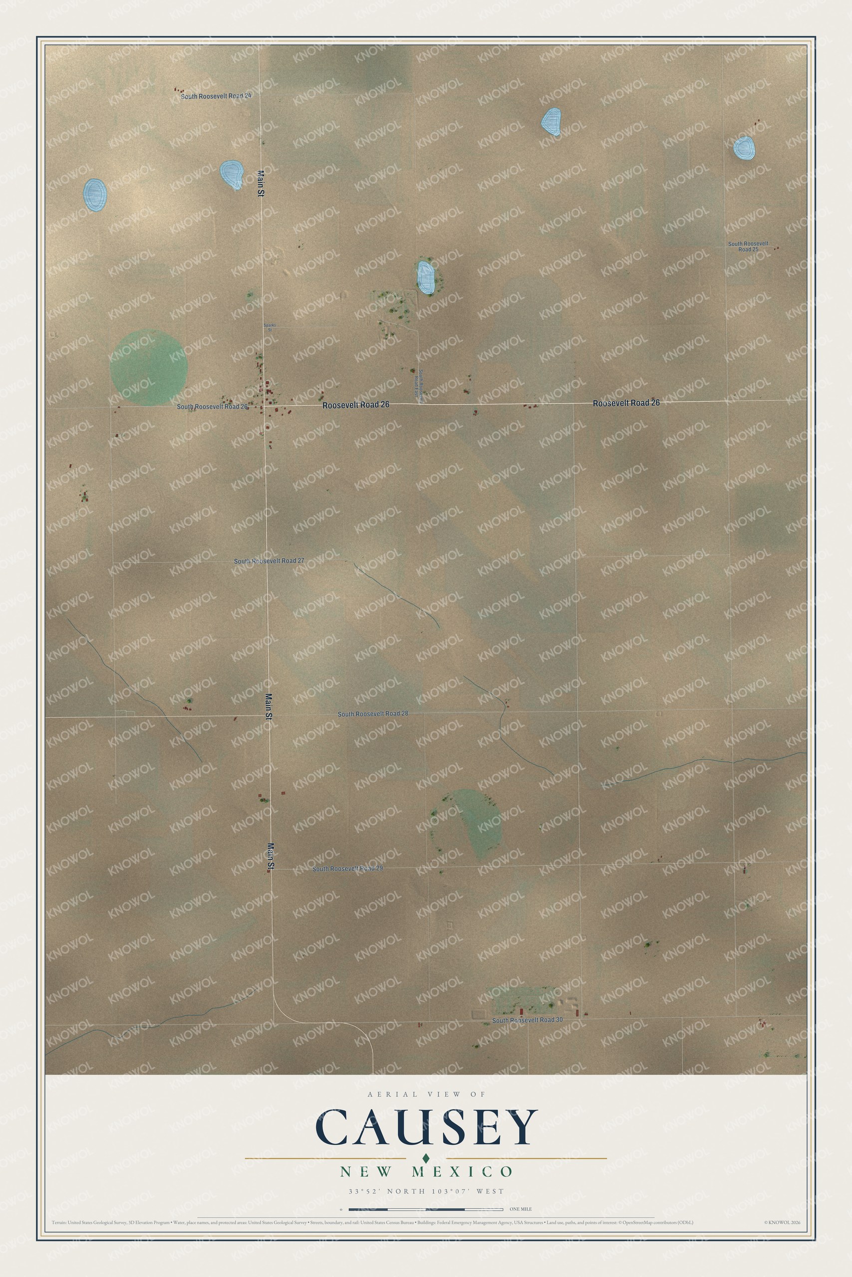 Watermarked full-map preview of Causey, New Mexico