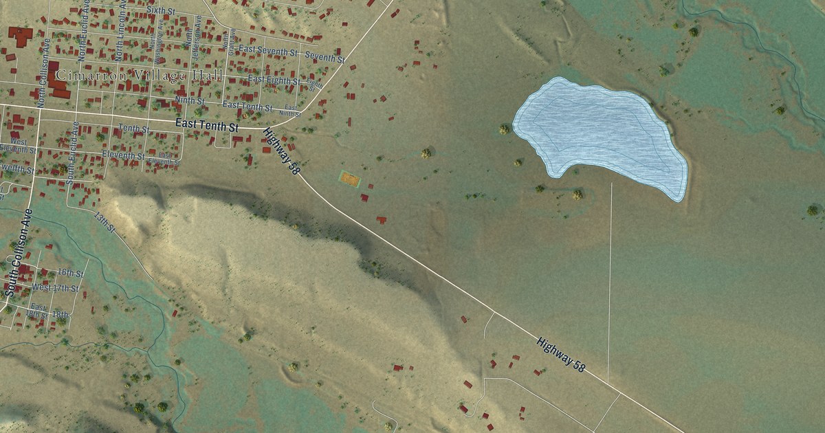 Map of Cimarron, New Mexico in 2026