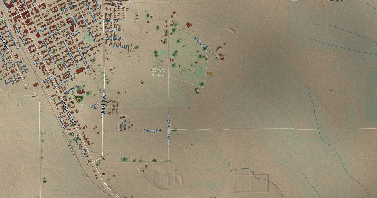 Map of Clayton, New Mexico in 2026